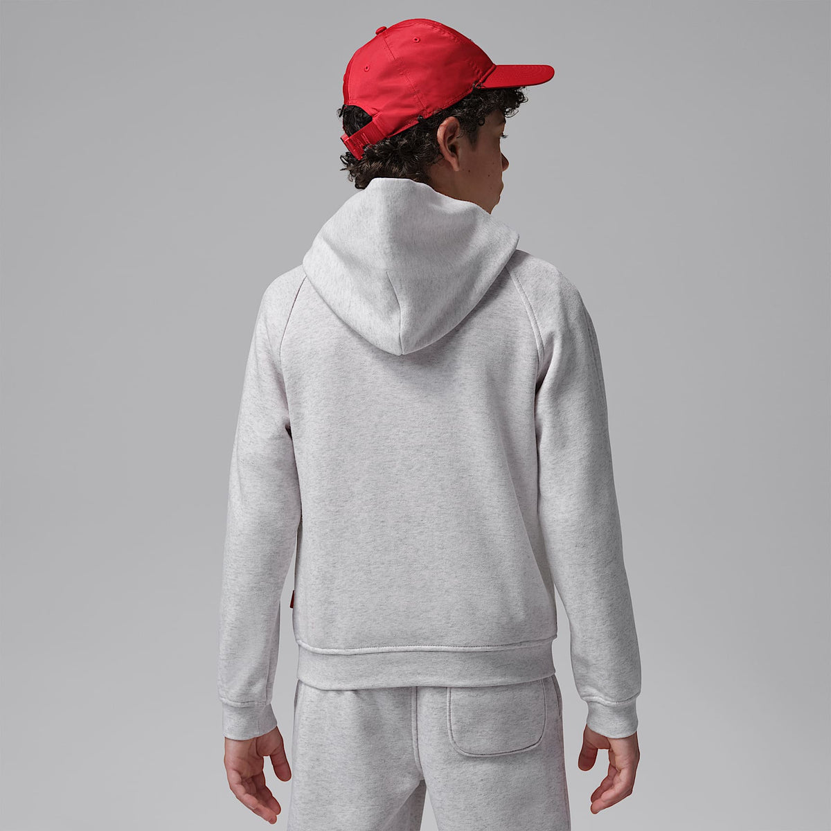 Sudadera con gorro sin cierre para niños talla grande Jordan Brooklyn Fleece – Gris neutro jaspeado – vista 2