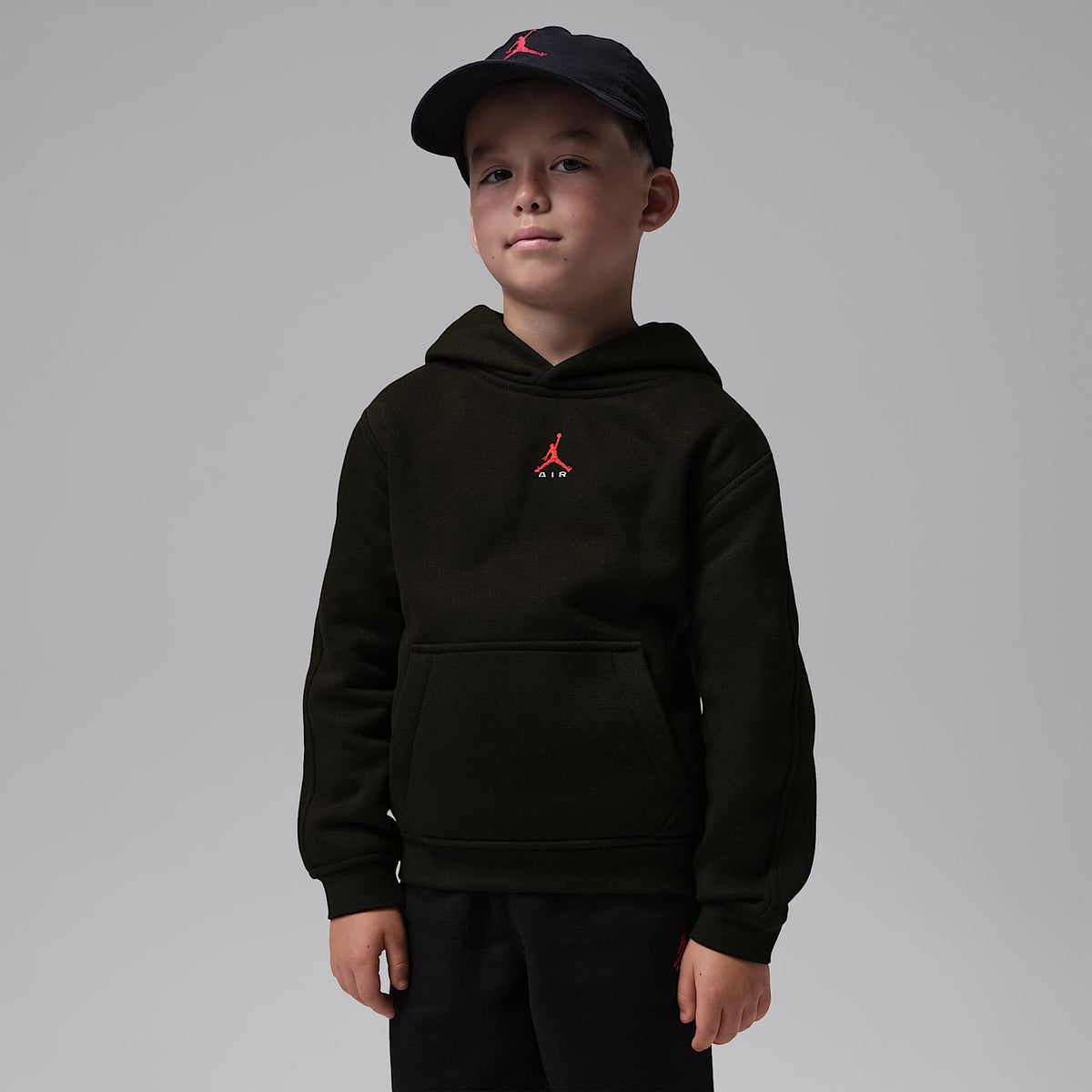 Sudadera con gorro sin cierre para niños talla pequeña Jordan Brooklyn Fleece – Negro – vista 1