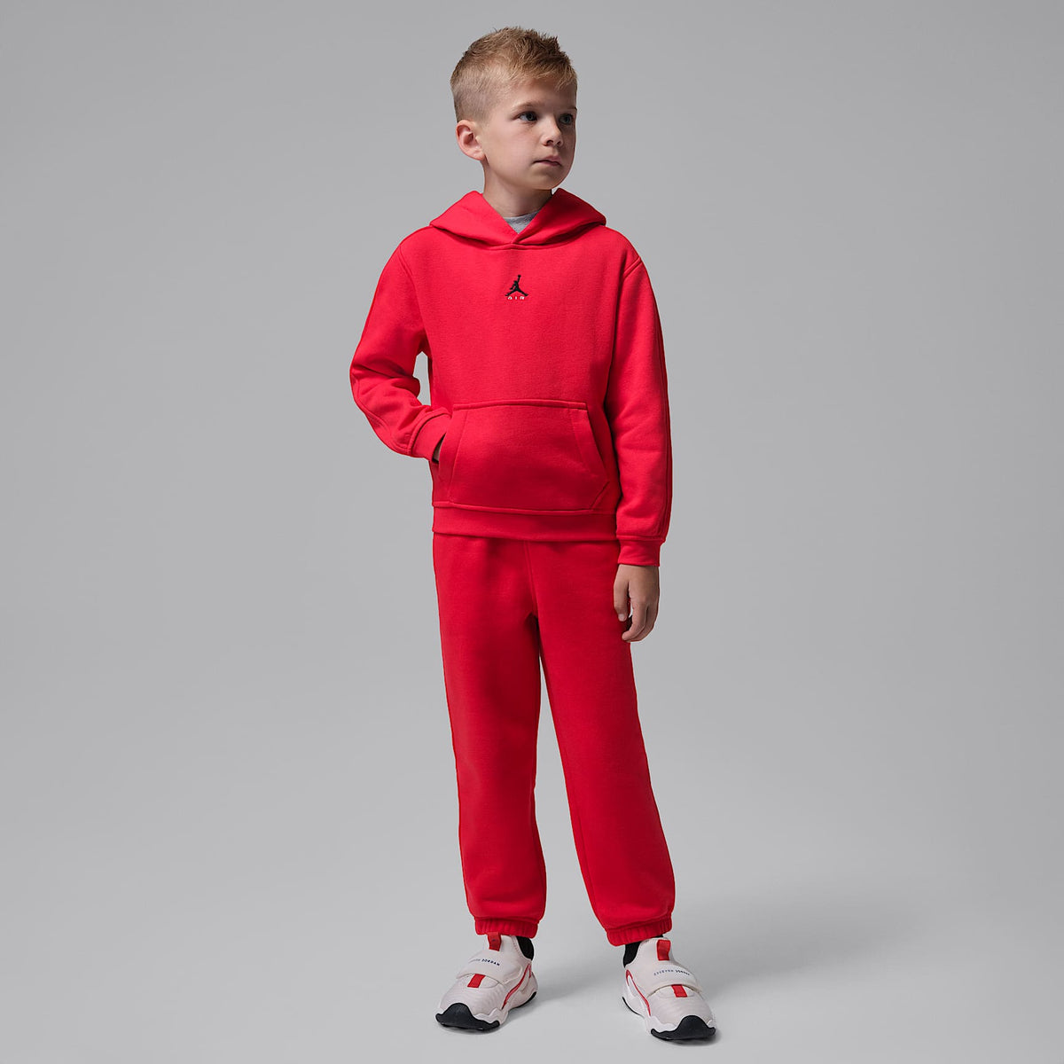 Sudadera con gorro sin cierre para niños talla pequeña Jordan Brooklyn Fleece – Rojo universitario – vista 8