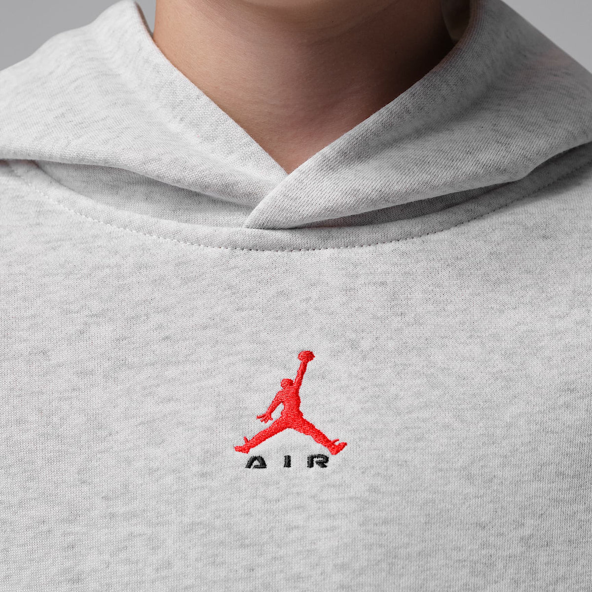 Sudadera con gorro sin cierre para niños talla grande Jordan Brooklyn Fleece – Gris neutro jaspeado – vista 4