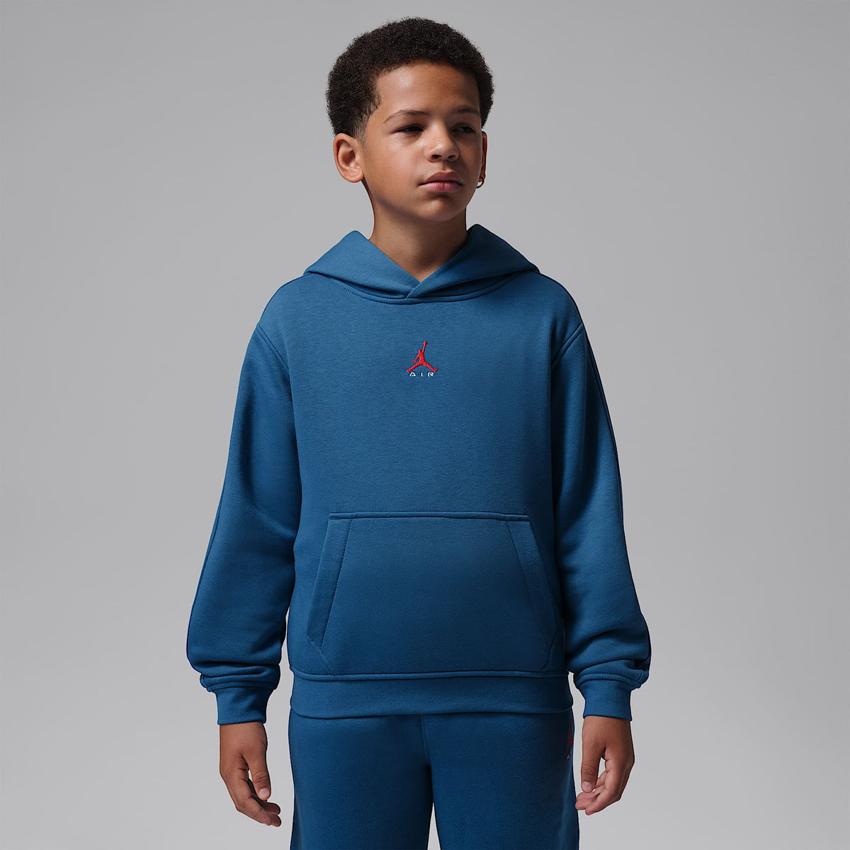 Sudadera con gorro sin cierre para niños talla grande Jordan Brooklyn Fleece – Azul genuino – vista 1
