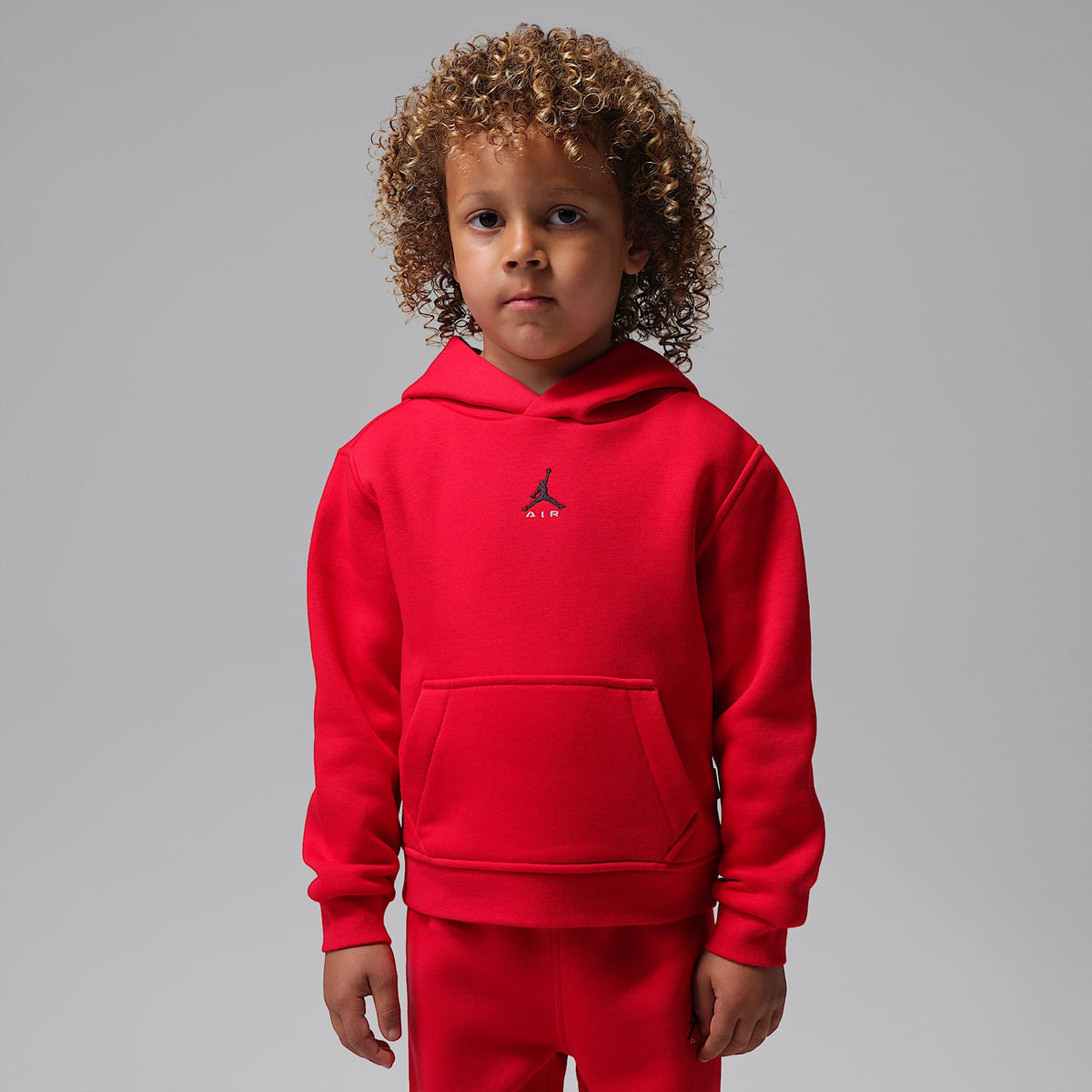 Conjunto de 2 piezas con sudadera con gorro sin cierre infantil Jordan Brooklyn Fleece – Rojo universitario – vista 3