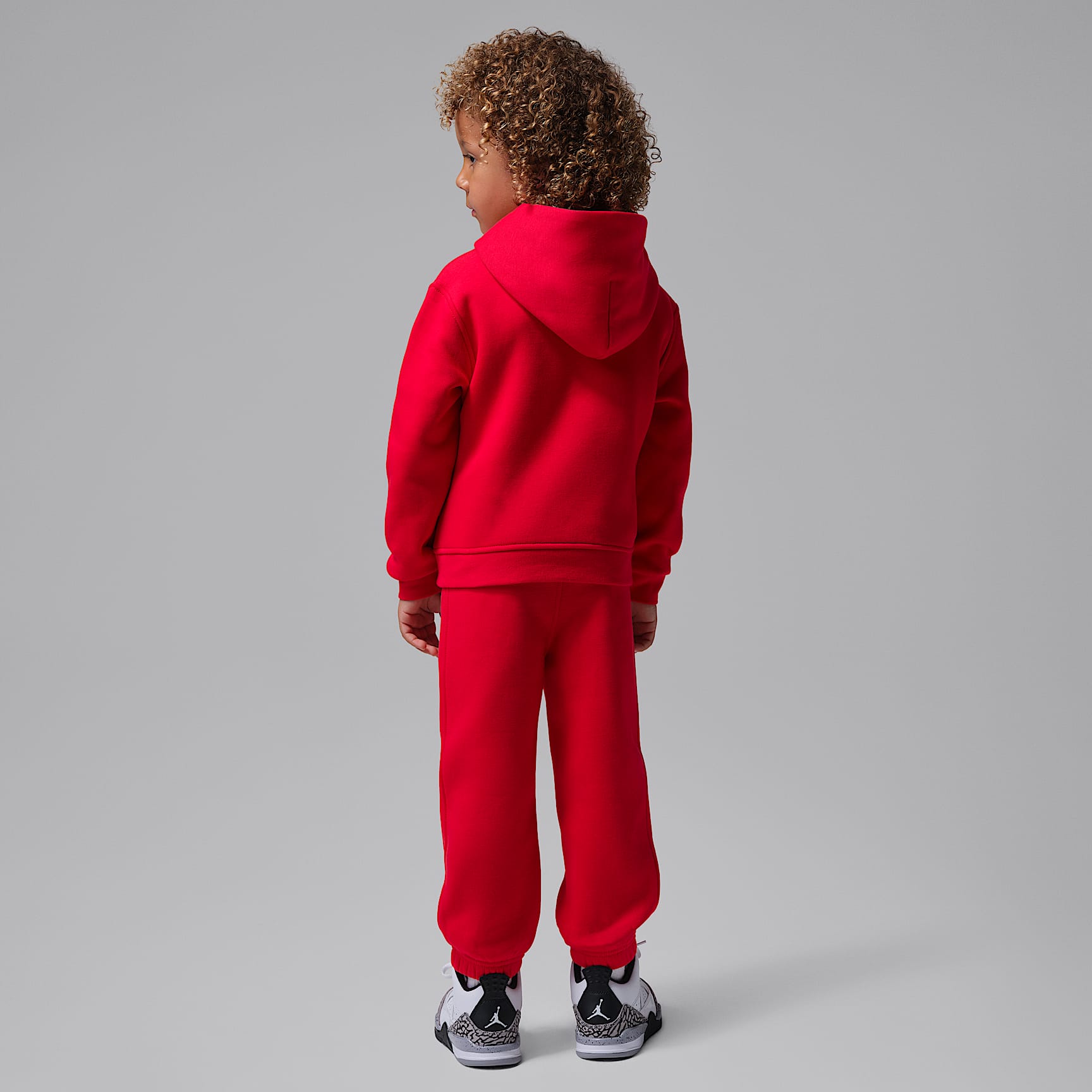 Conjunto de 2 piezas con sudadera con gorro sin cierre infantil Jordan Brooklyn Fleece – Rojo universitario – vista 2