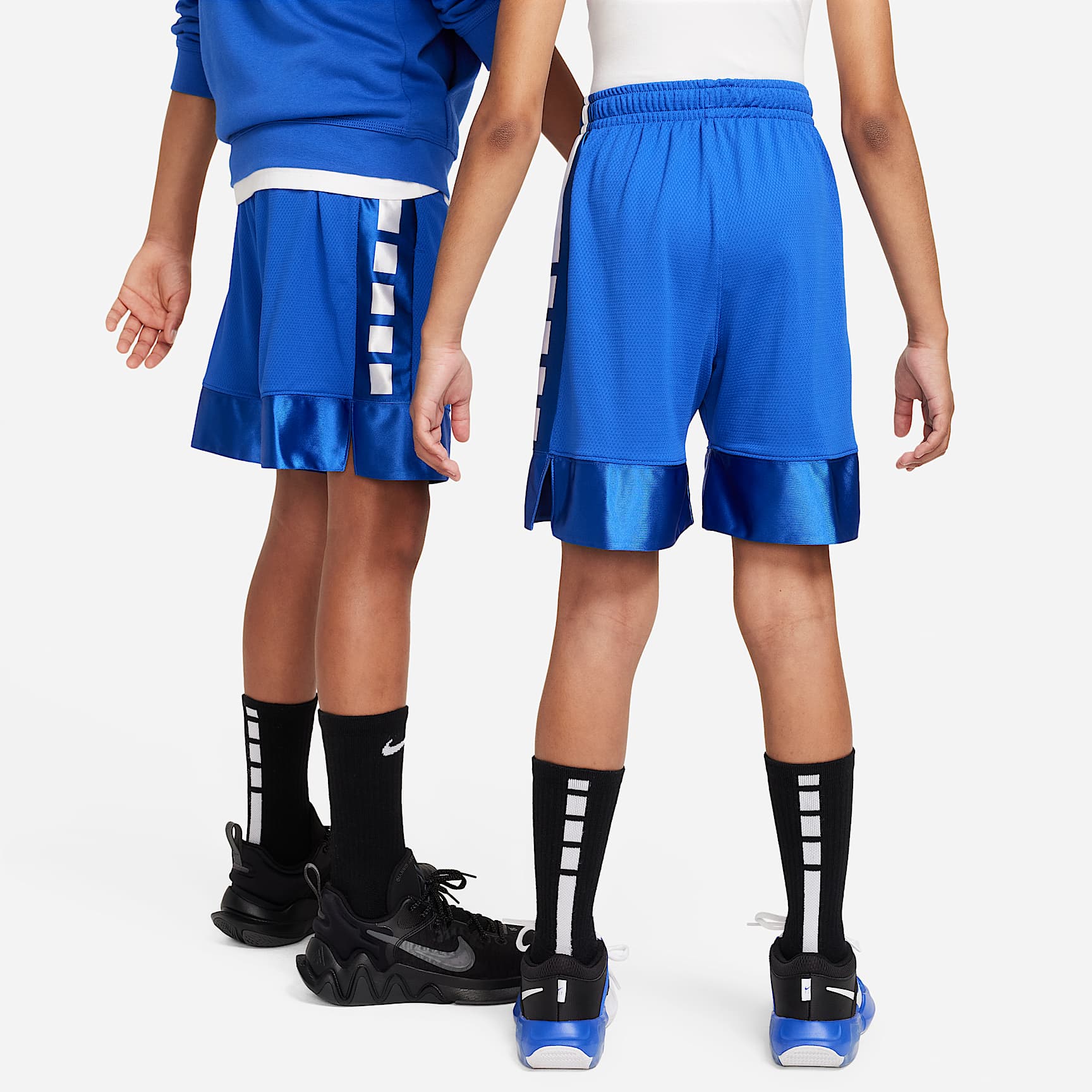 Shorts de básquetbol para niños talla grande Nike Dri-FIT Elite 23 – Royal juego/Blanco – vista 2