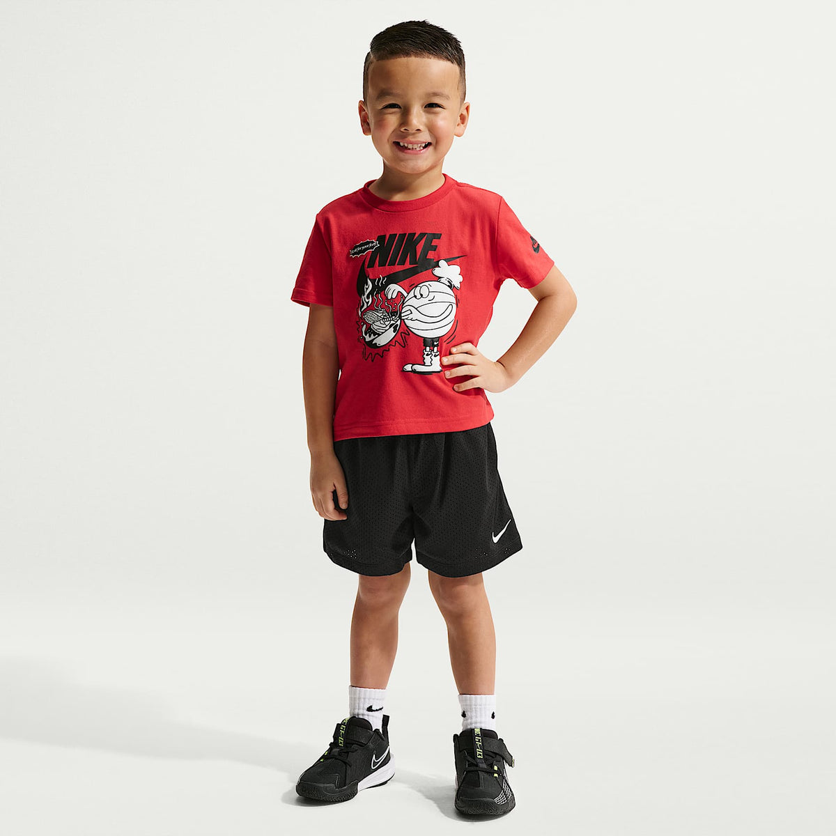 Shorts de multimalla Dri-FIT infantiles Nike – Negro – vista 1