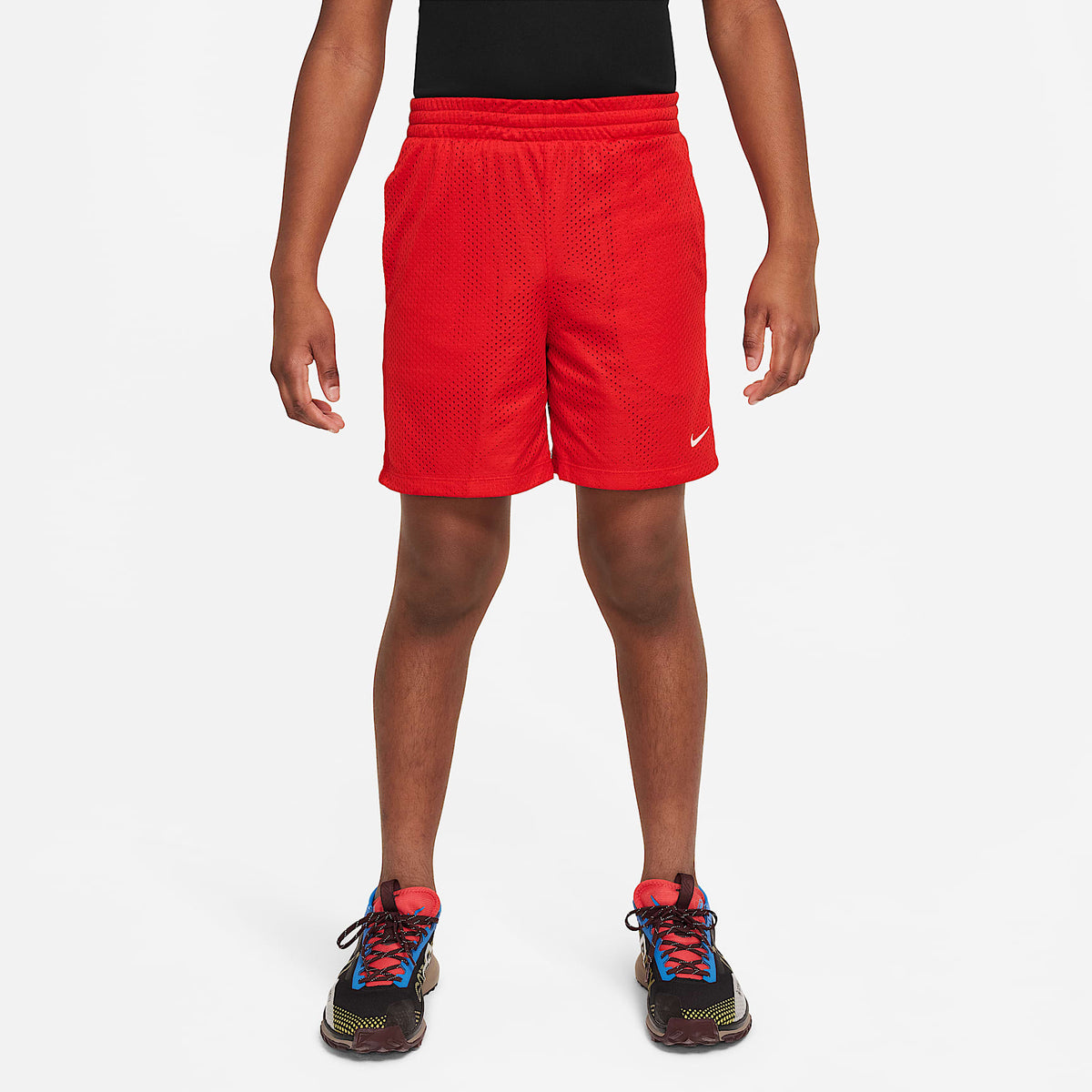 Shorts de malla Dri-FIT para niño talla grande Nike Multi – Rojo universitario/Blanco – vista 1