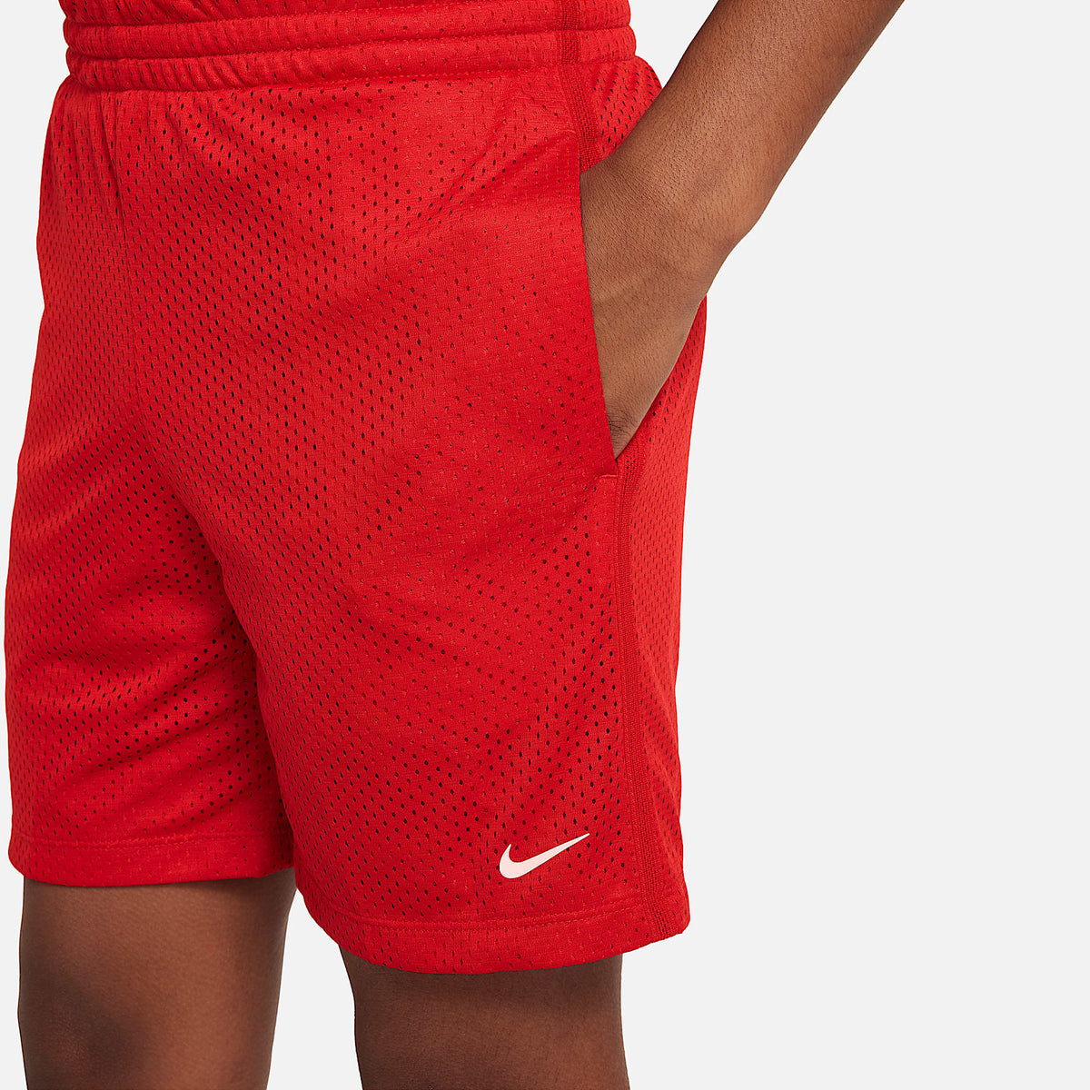 Shorts de malla Dri-FIT para niño talla grande Nike Multi – Rojo universitario/Blanco – vista 4