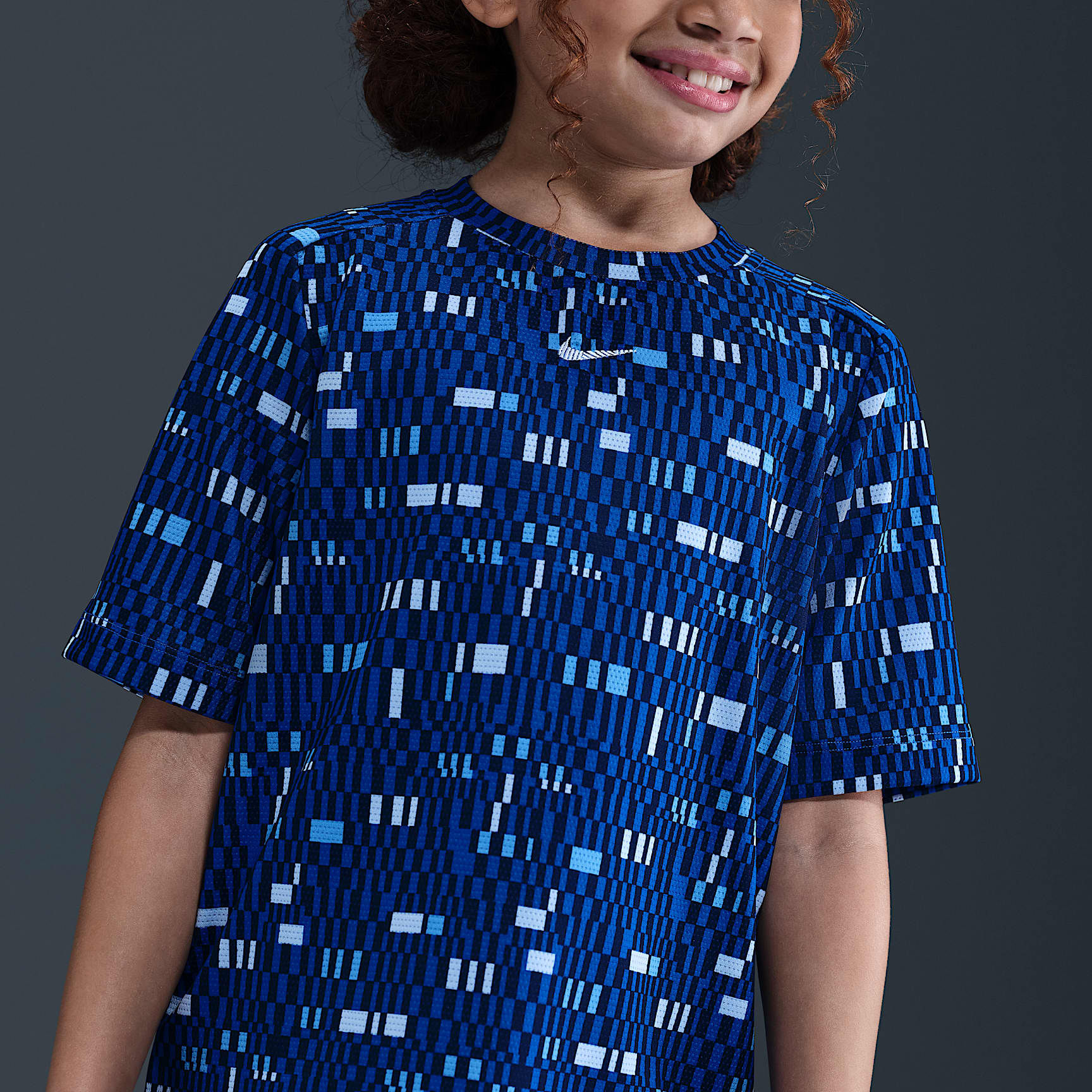 Playera de manga corta Dri-FIT para niño talla grande Nike Multi – Royal juego/Blanco – vista 2