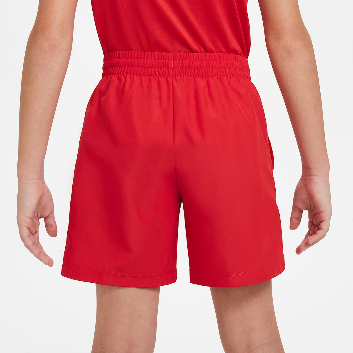 Shorts Dri-FIT de tejido Woven para niño talla grande Nike Multi – Rojo universitario/Blanco – vista 4