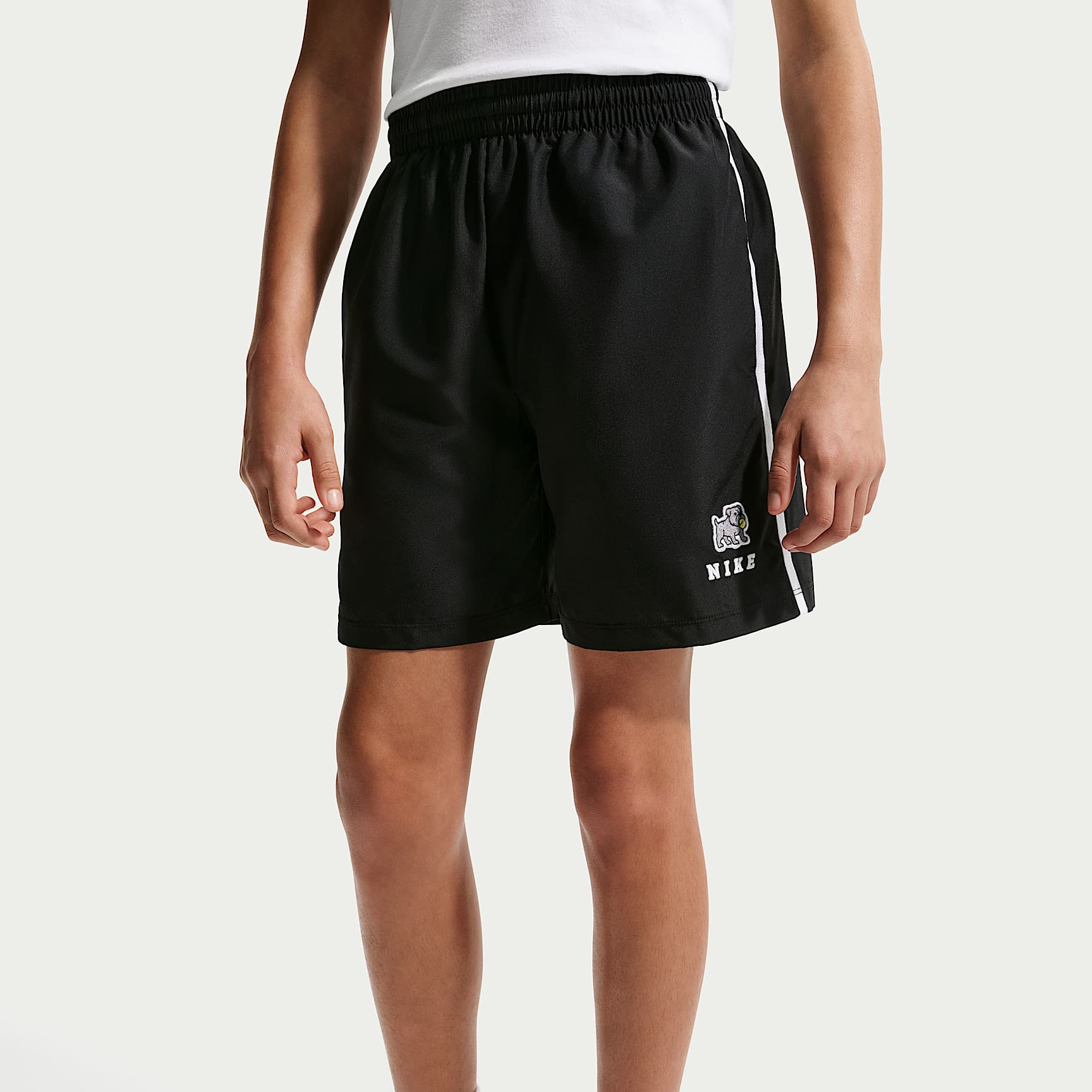 Shorts de entrenamiento Dri-FIT para niño talla grande Nike Multi – Negro/Blanco – vista 2