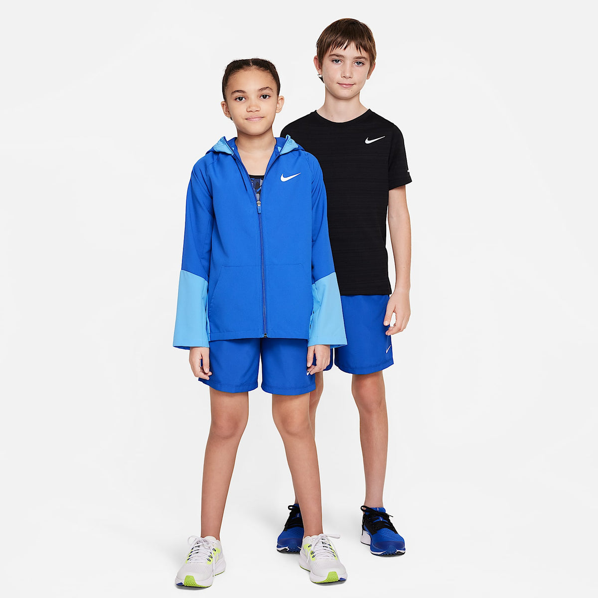 Shorts Dri-FIT de tejido Woven para niño talla grande Nike Multi – Royal juego/Blanco – vista 8