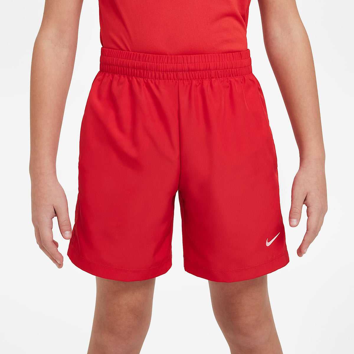 Shorts Dri-FIT de tejido Woven para niño talla grande Nike Multi – Rojo universitario/Blanco – vista 3