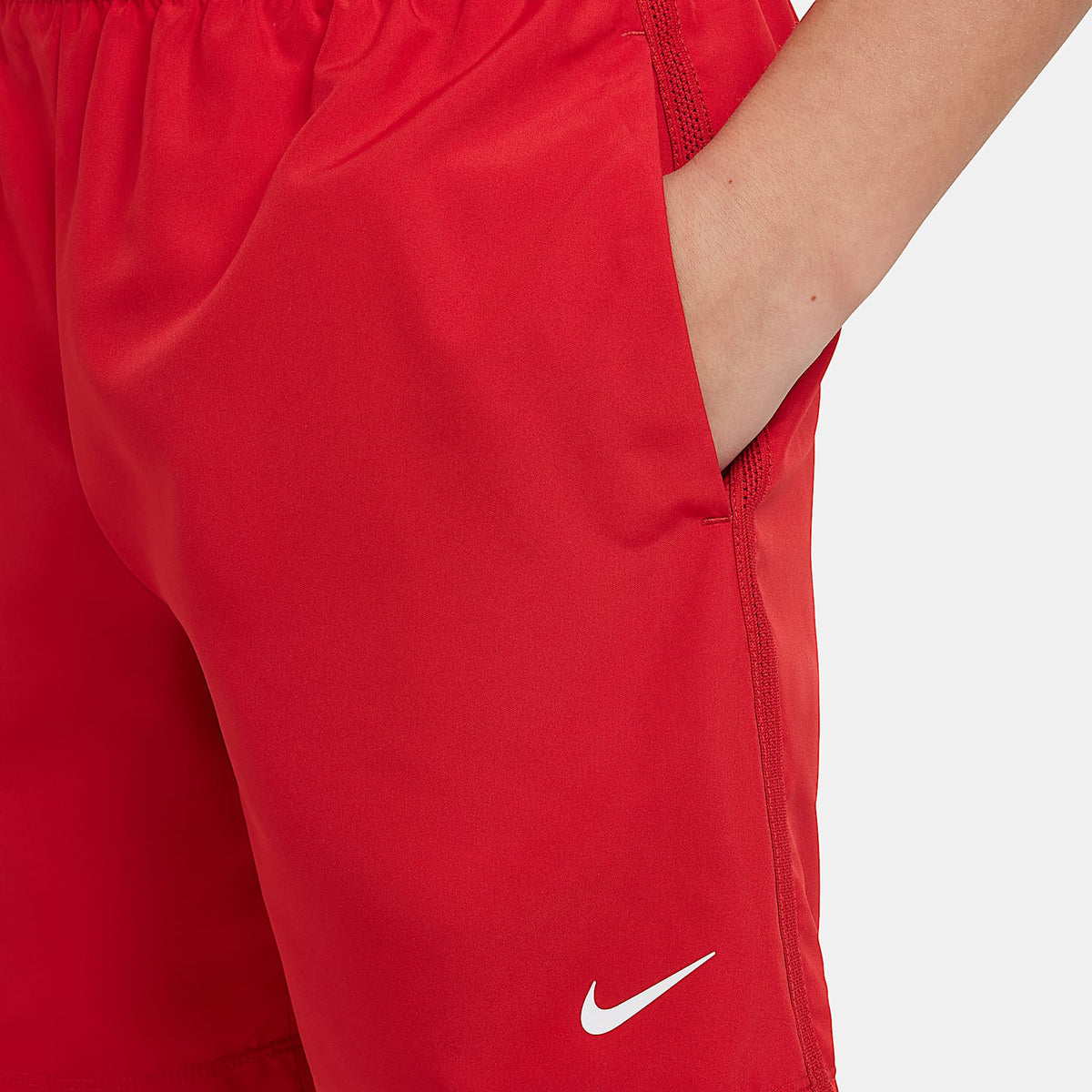 Shorts Dri-FIT de tejido Woven para niño talla grande Nike Multi – Rojo universitario/Blanco – vista 6