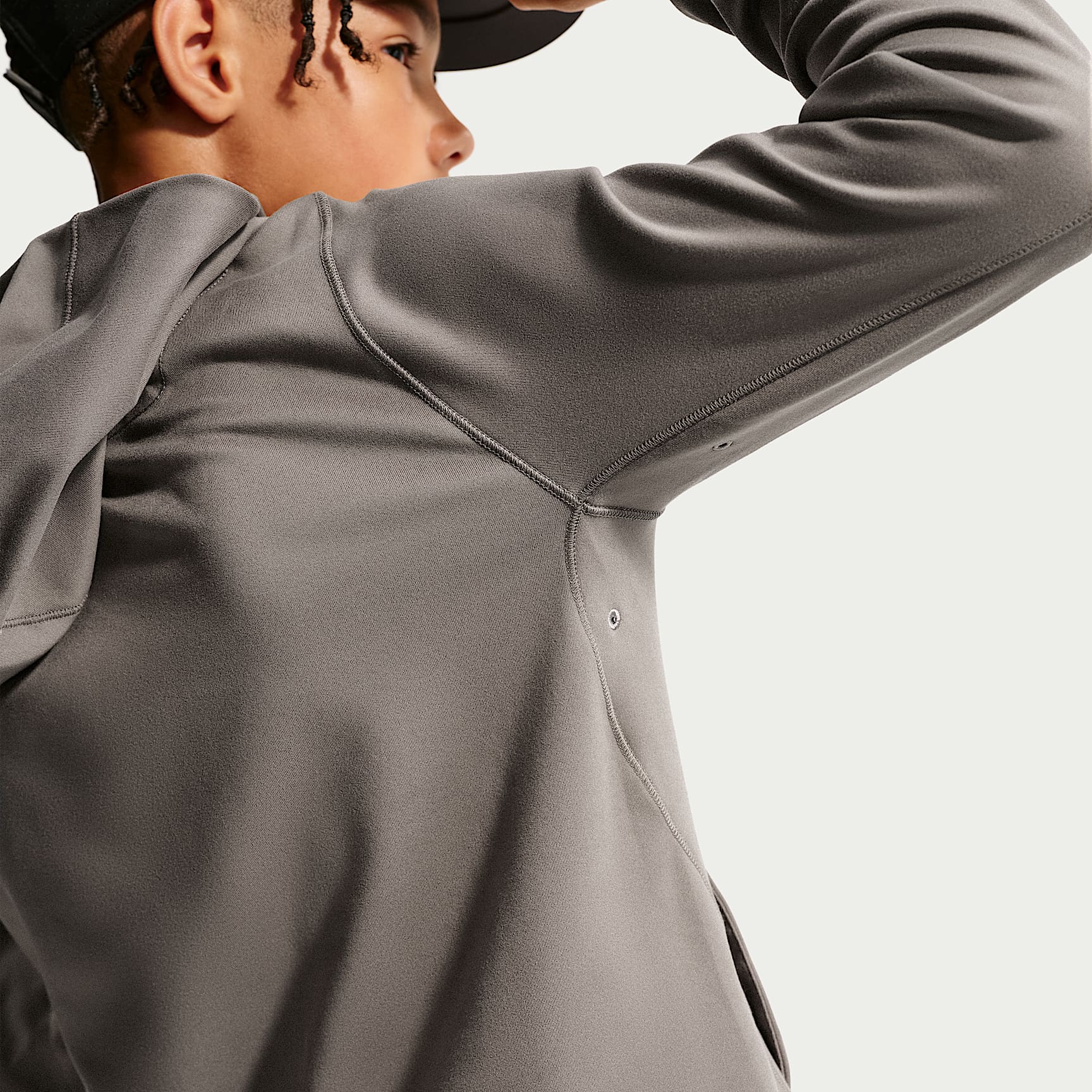 Sudadera con gorro sin cierre Dri-FIT con protección contra los rayos UV para niño talla grande Nike Primary Nanoknit – Cueva/Cueva – vista 2