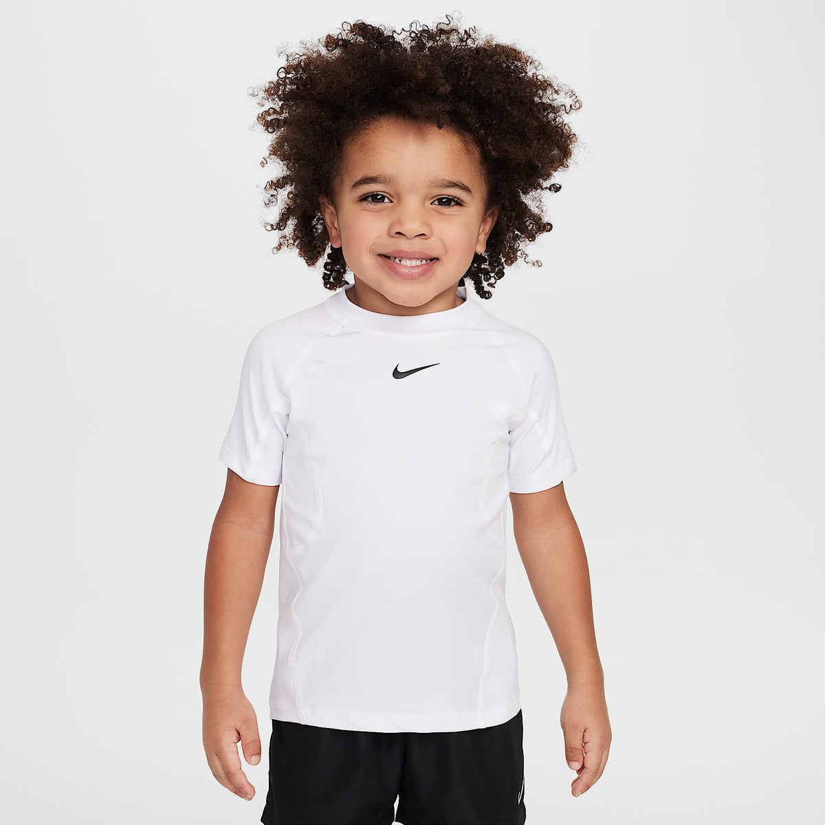 Playera de manga corta Dri-FIT infantil Nike Pro – Blanco – vista 1