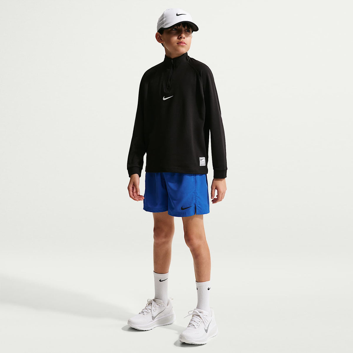 Shorts de entrenamiento Dri-FIT para niño talla grande Nike Pro – Royal juego/Blanco/Negro – vista 1