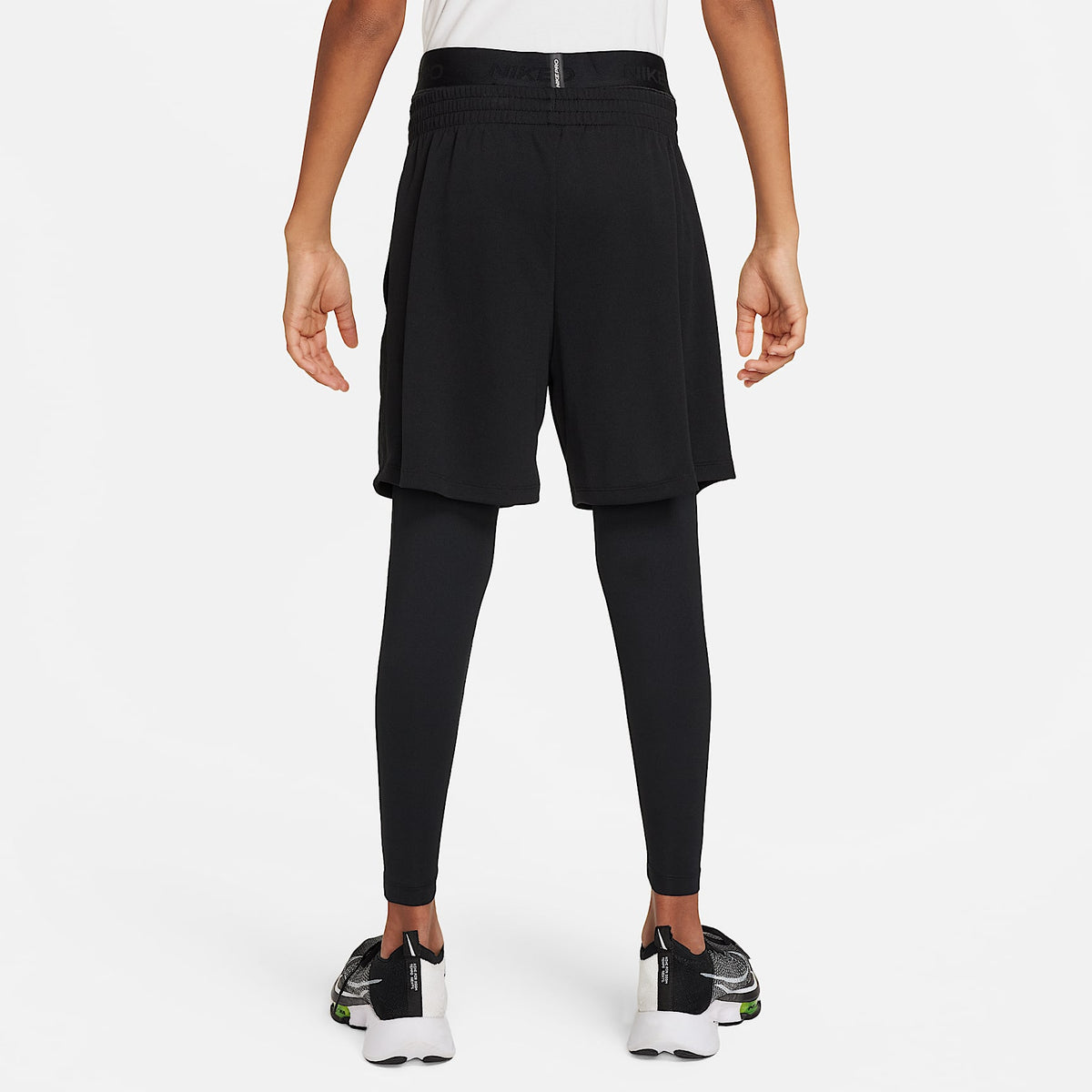 Mallas para niño talla grande Nike Pro Dri-FIT – Negro/Negro/Blanco – vista 2