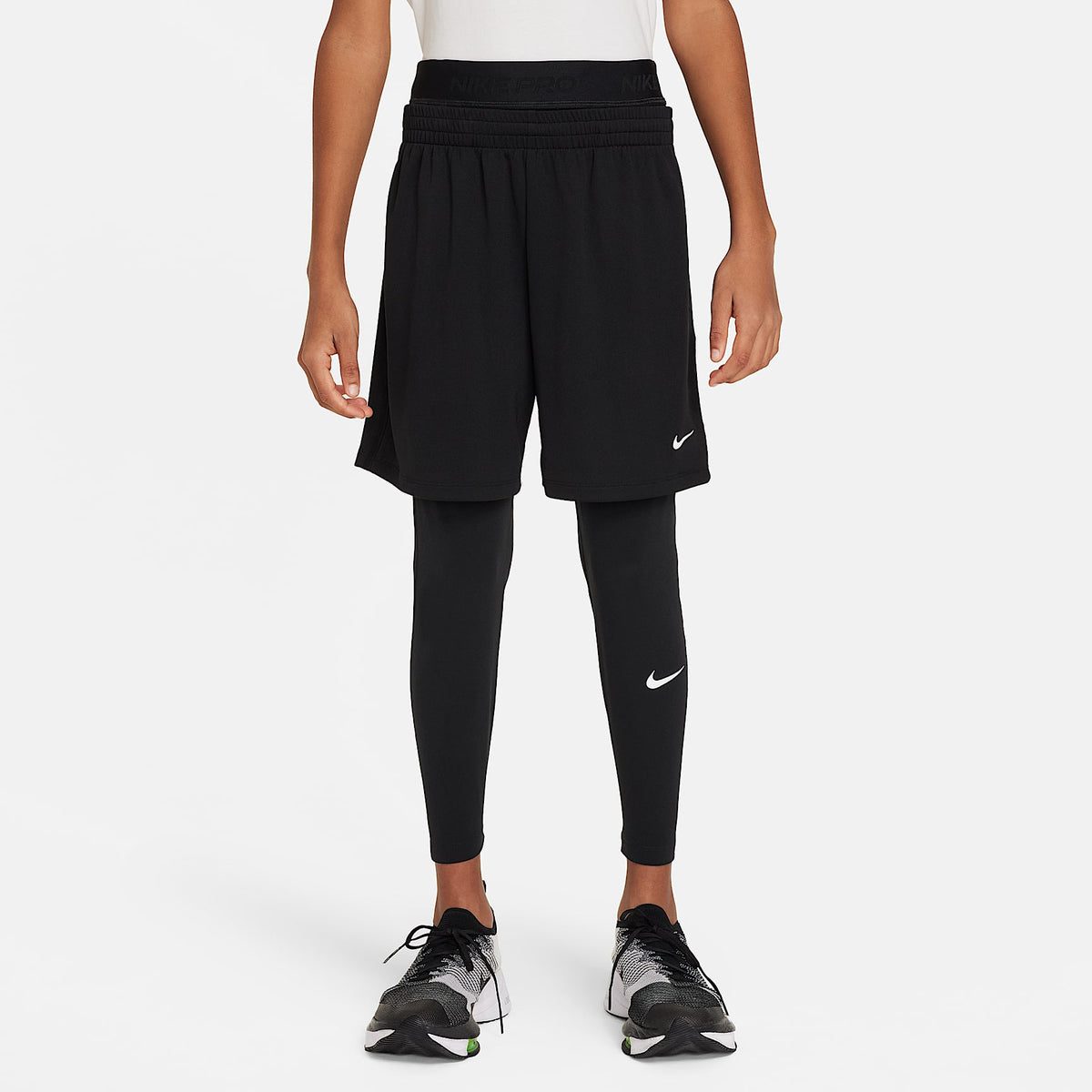 Mallas para niño talla grande Nike Pro Dri-FIT – Negro/Negro/Blanco – vista 1