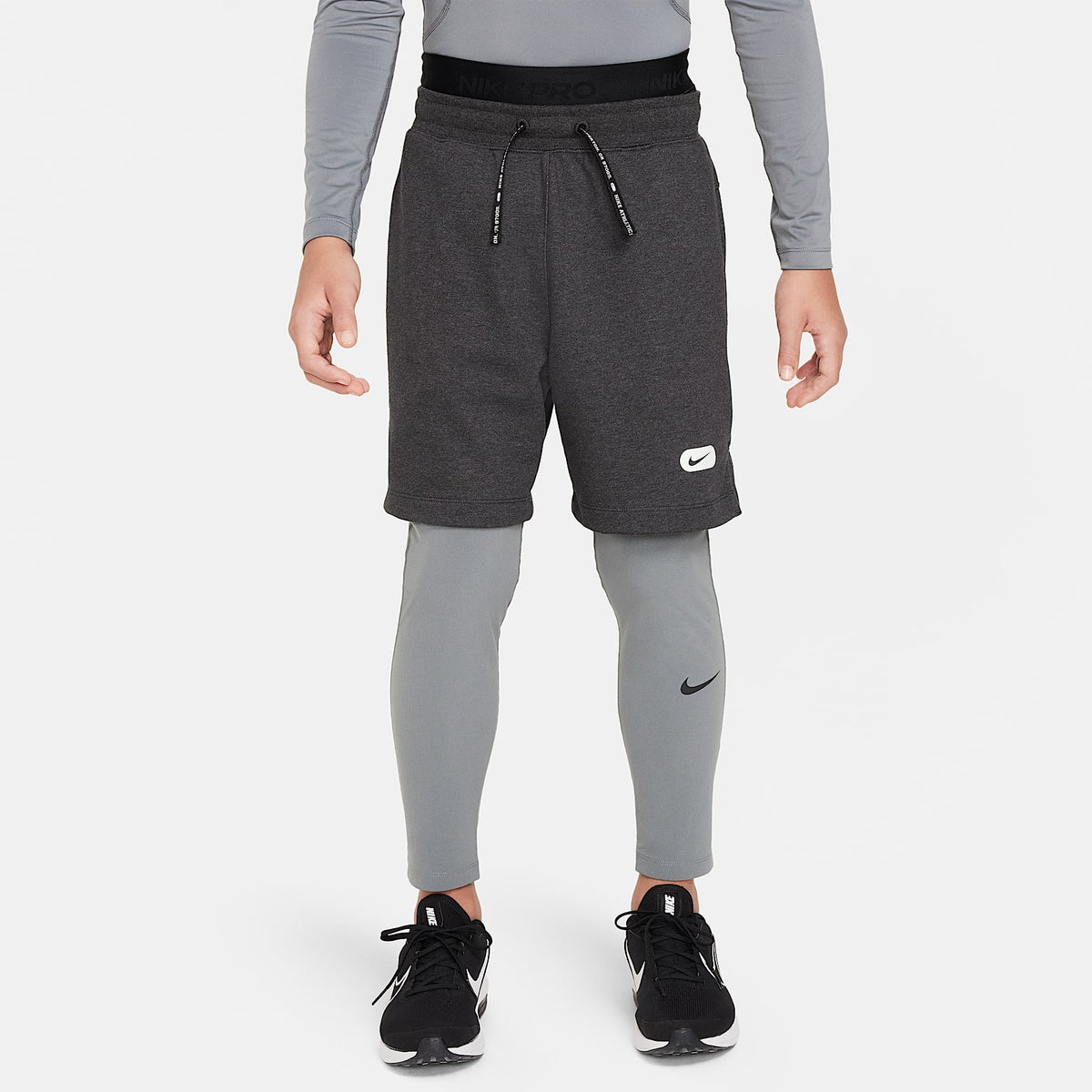 Mallas para niño talla grande Nike Pro Dri-FIT – Gris humo/Gris humo/Negro – vista 1