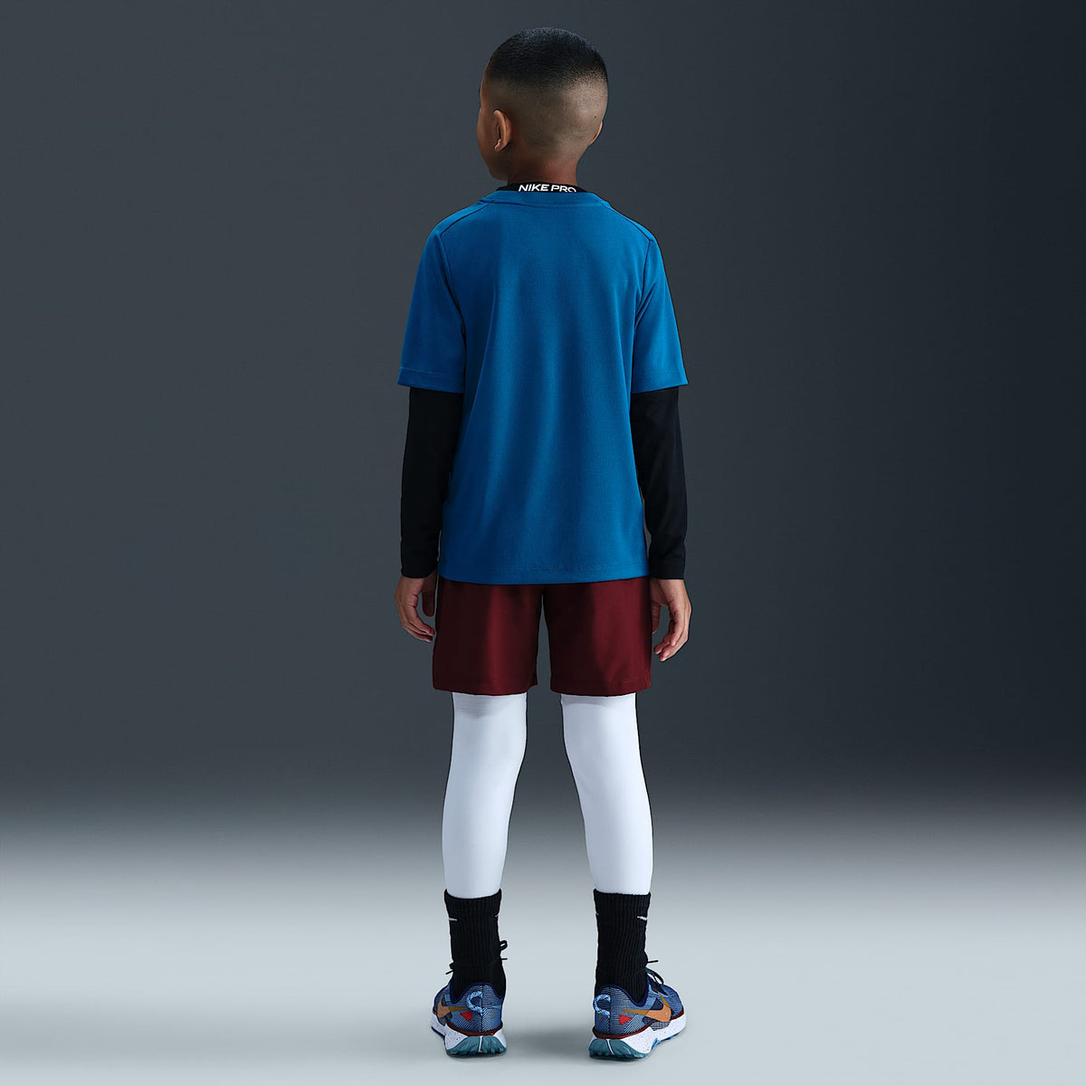 Mallas Dri-FIT para niños talla grande Nike Pro – Blanco/Negro – vista 4