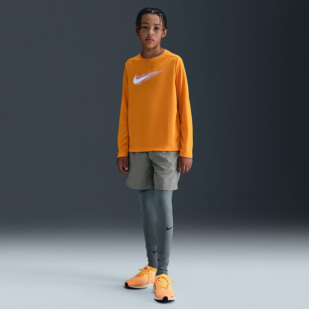 Mallas Dri-FIT para niños talla grande Nike Pro – Gris humo/Negro – vista 1