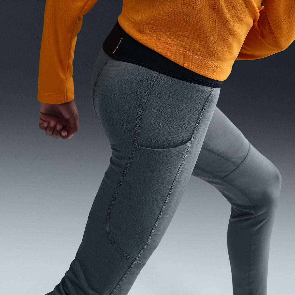 Mallas Dri-FIT para niños talla grande Nike Pro – Gris humo/Negro – vista 3