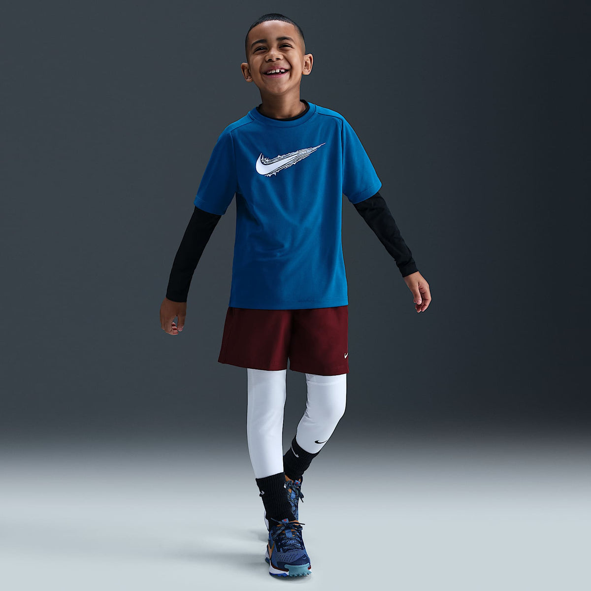 Mallas Dri-FIT para niños talla grande Nike Pro – Blanco/Negro – vista 1