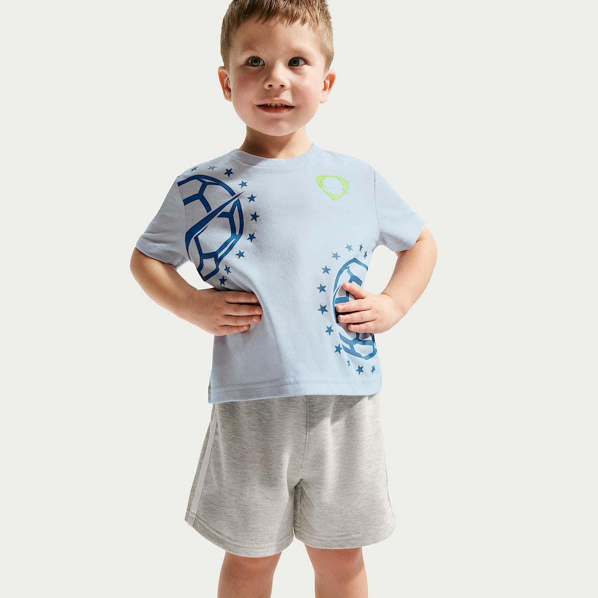 Shorts de French Terry infantil Nike Sportswear Goal Mode – Gris jaspeado – vista 4