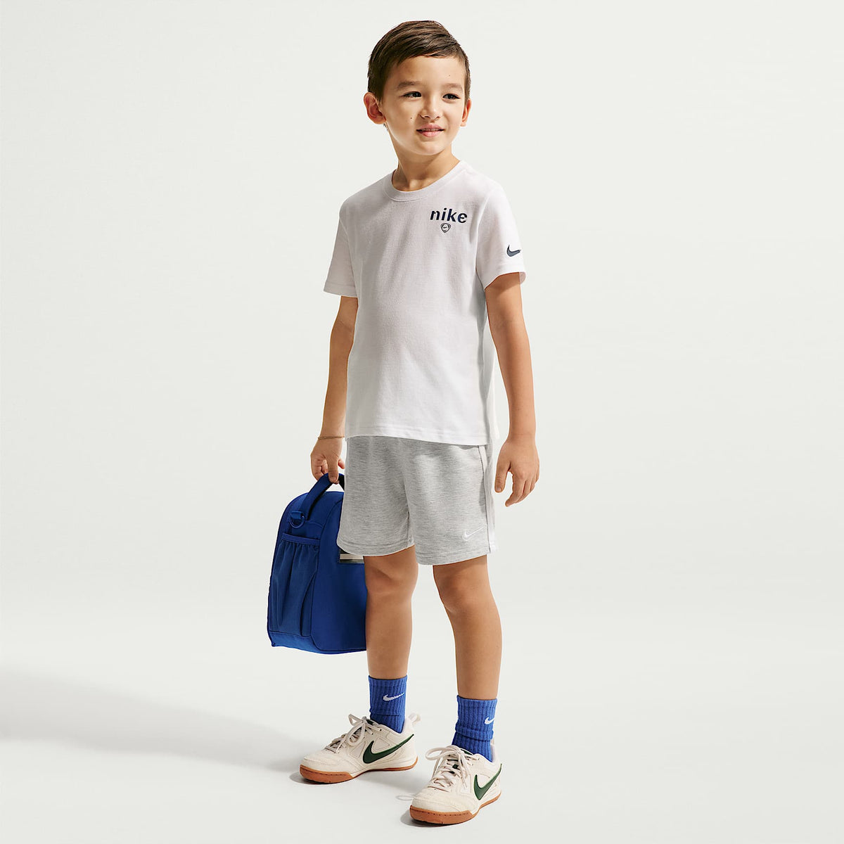 Shorts de French Terry para niños talla pequeña Nike Sportswear Goal Mode – Gris jaspeado – vista 1