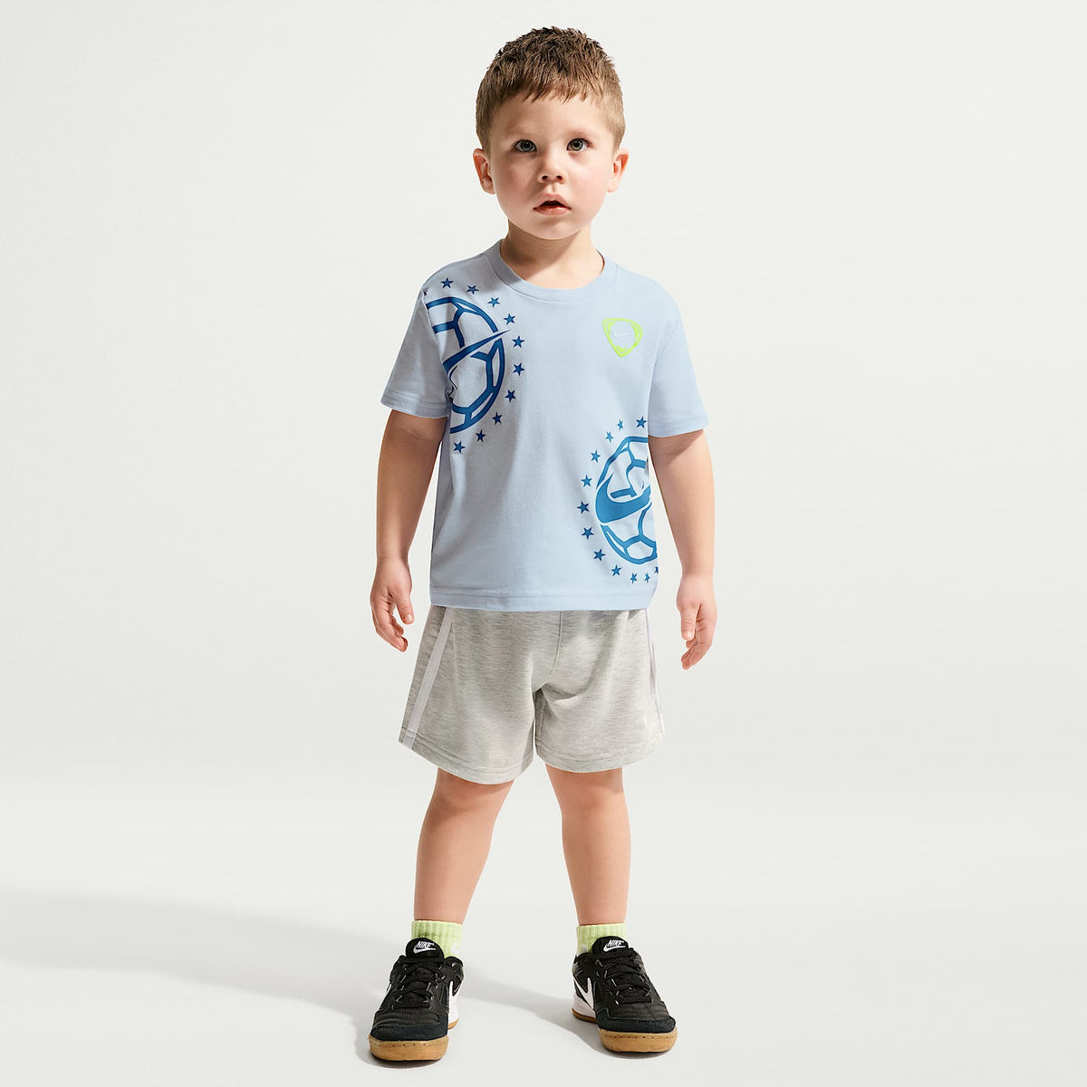 Shorts de French Terry infantil Nike Sportswear Goal Mode – Gris jaspeado – vista 1