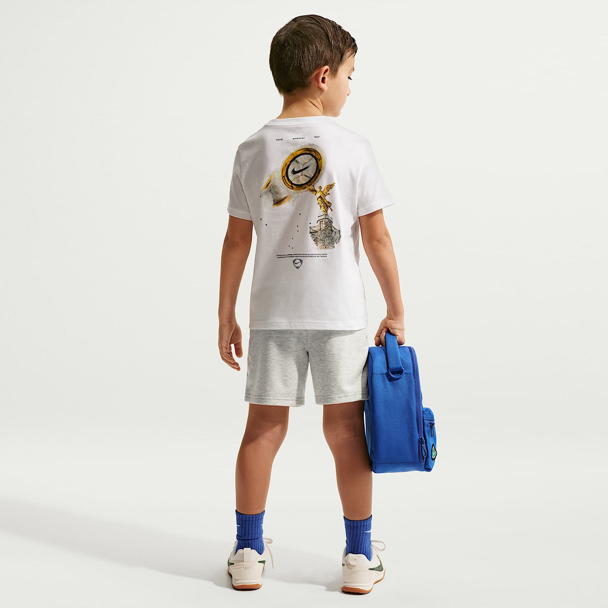 Shorts de French Terry para niños talla pequeña Nike Sportswear Goal Mode – Gris jaspeado – vista 5