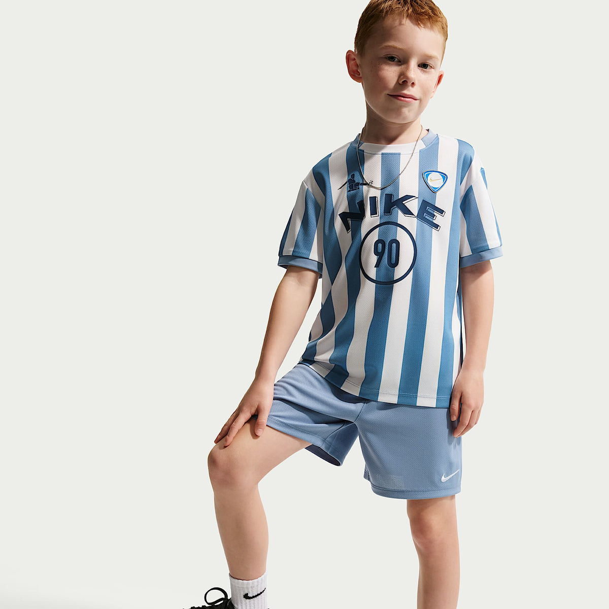 Conjunto de shorts de dos piezas para niños talla pequeña Nike Sportswear Goal Mode – Azul de trabajo – vista 6