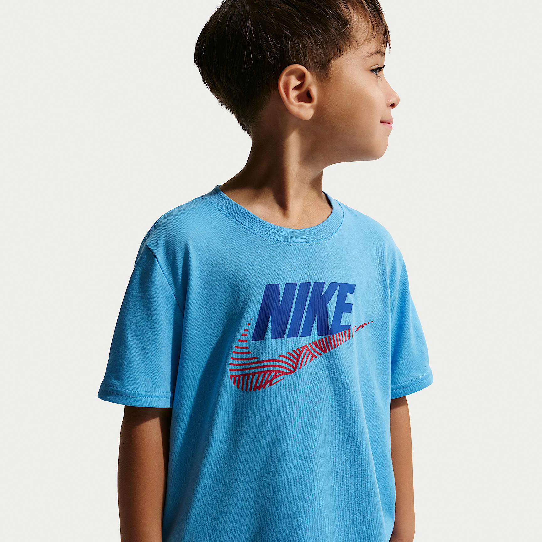 Conjunto de 2 piezas con shorts de French Terry holgados para niños talla pequeña Nike Sportswear In The Zone – Royal juego – vista 2