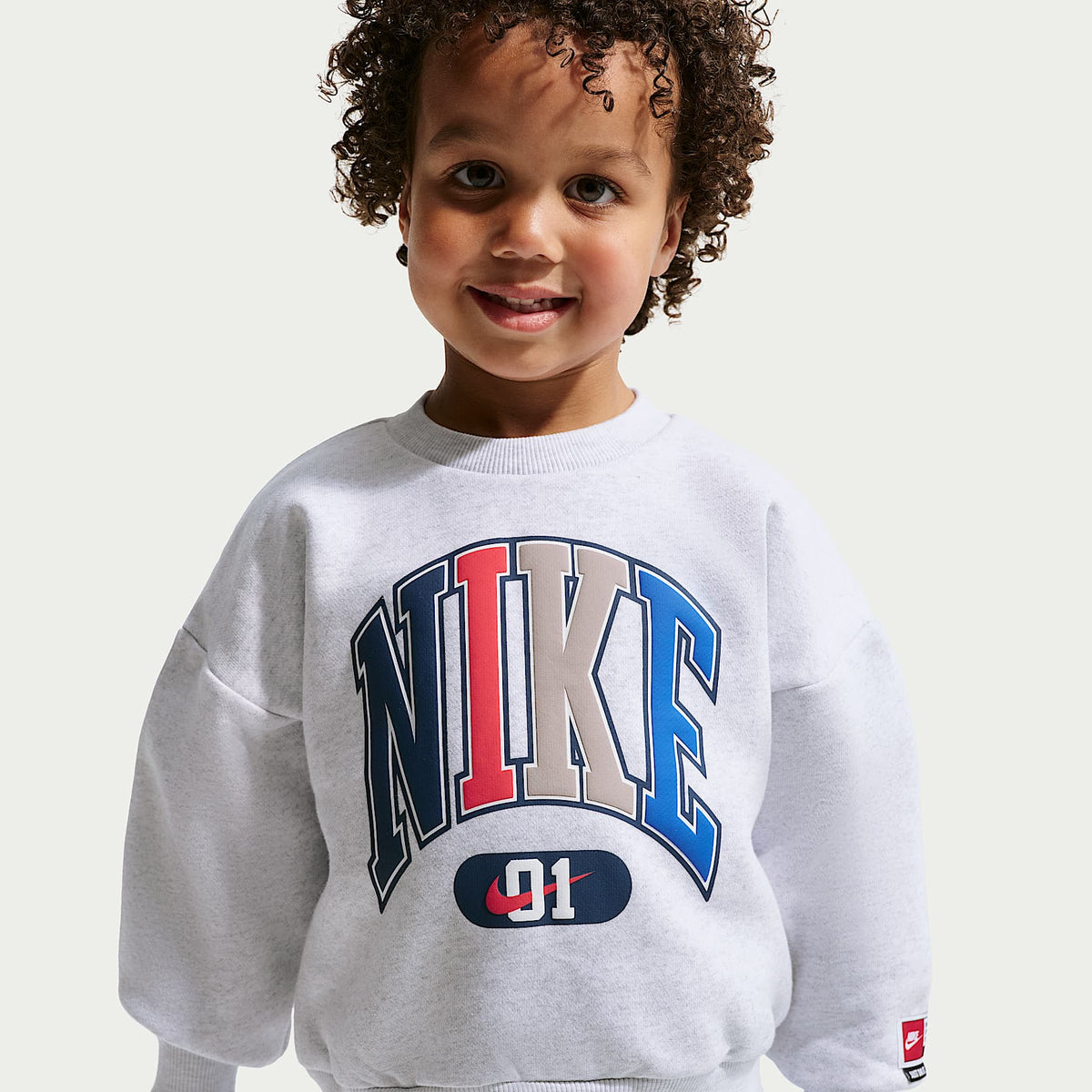 Sudadera de cuello redondo de tejido Fleece Multisport infantil Nike Sportswear – Abedul jaspeado – vista 1
