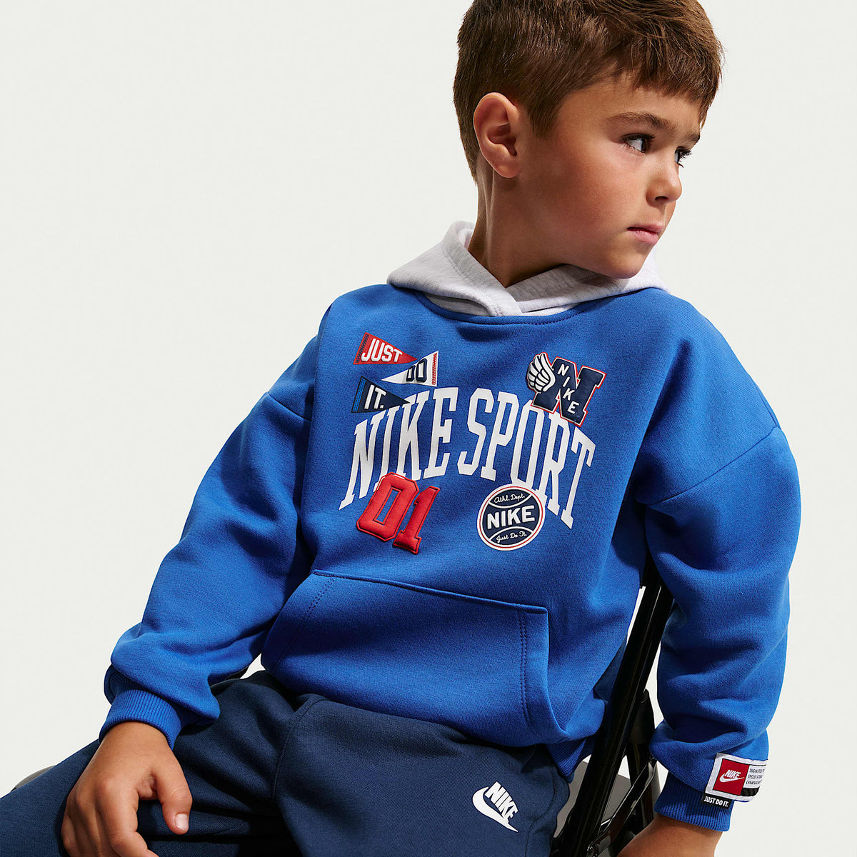 Conjunto de 2 sudaderas con gorro sin cierre Multisport para niños talla pequeña Nike Sportswear – Azul marino medianoche – vista 6