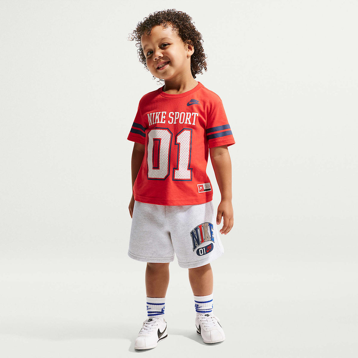 Shorts de tejido Fleece Multisport infantil Nike Sportswear – Abedul jaspeado – vista 1
