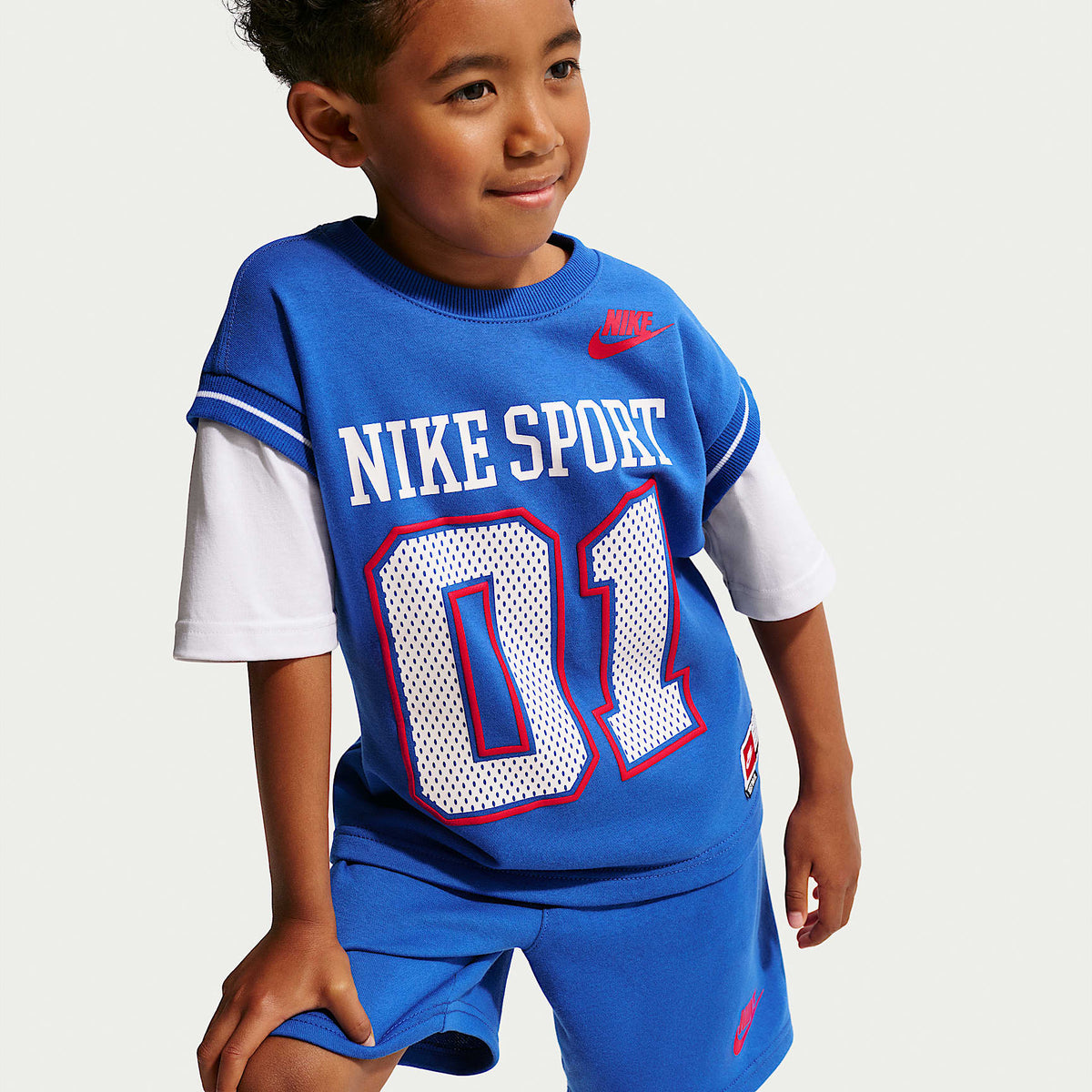Conjunto de shorts de 2 piezas Multisport para niños talla pequeña Nike Sportswear – Royal juego – vista 6