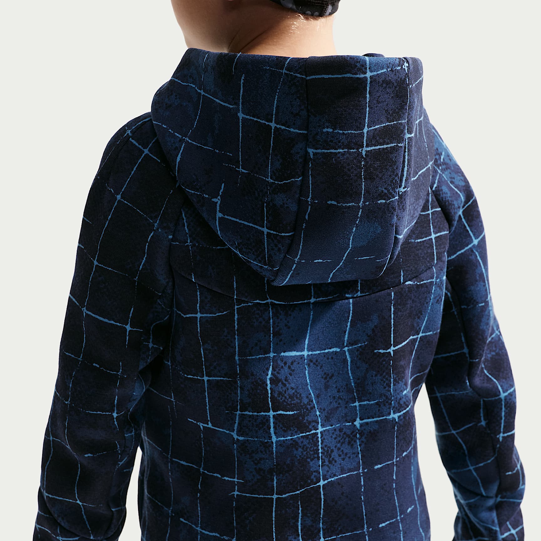 Sudadera con gorro de cierre completo para niño talla grande Nike Sportswear Tech Fleece – Estrella azul/Azul cancha/Negro – vista 2