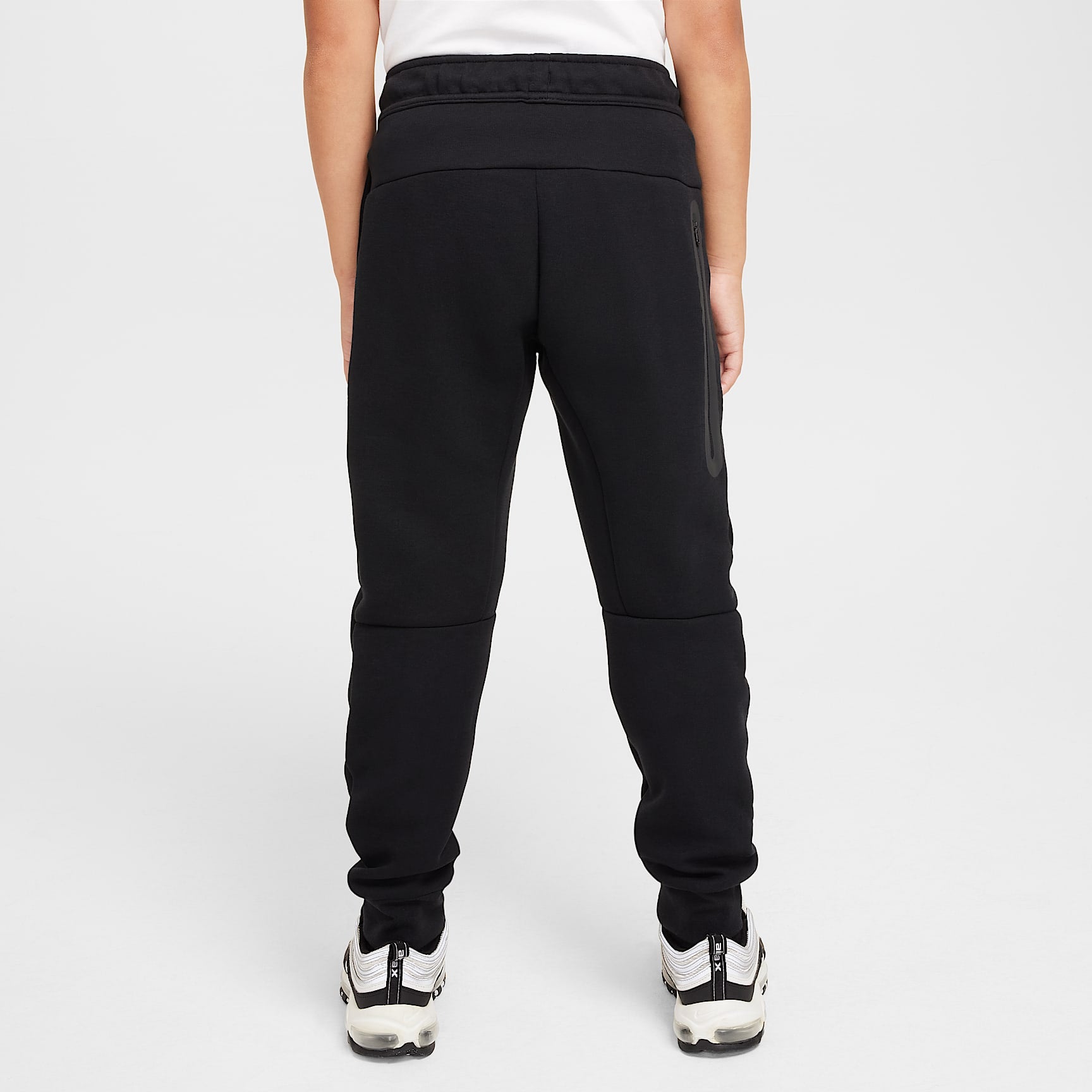 Joggers para niño talla grande Nike Sportswear Tech Fleece – Negro/Negro/Negro – vista 2