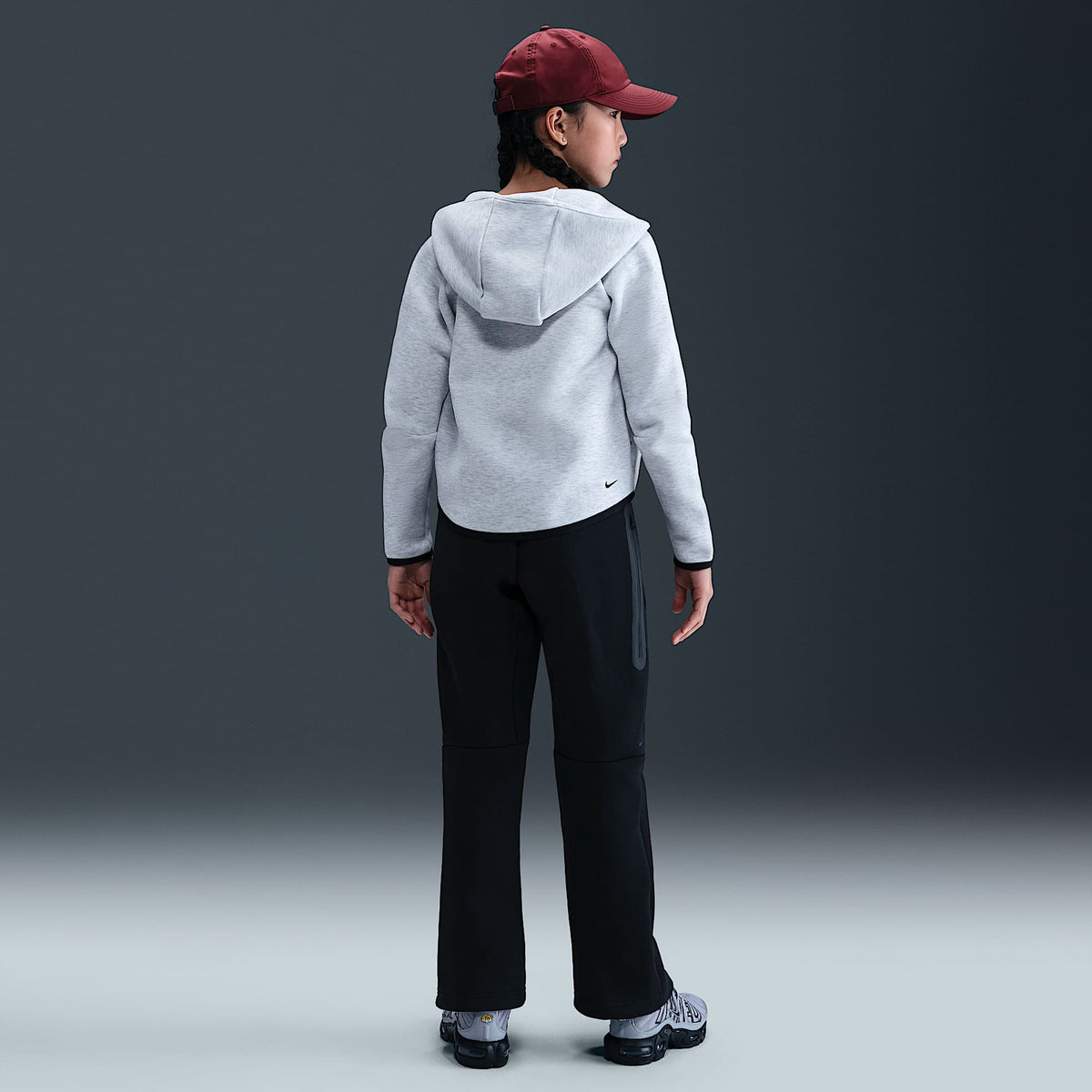 Pantalones con dobladillo abierto para niños talla grande Nike Sportswear Tech Fleece – Negro/Negro – vista 7