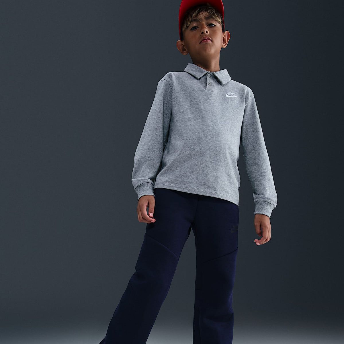 Pantalones con dobladillo abierto para niños talla grande Nike Sportswear Tech Fleece – Obsidiana/Negro/Negro – vista 4