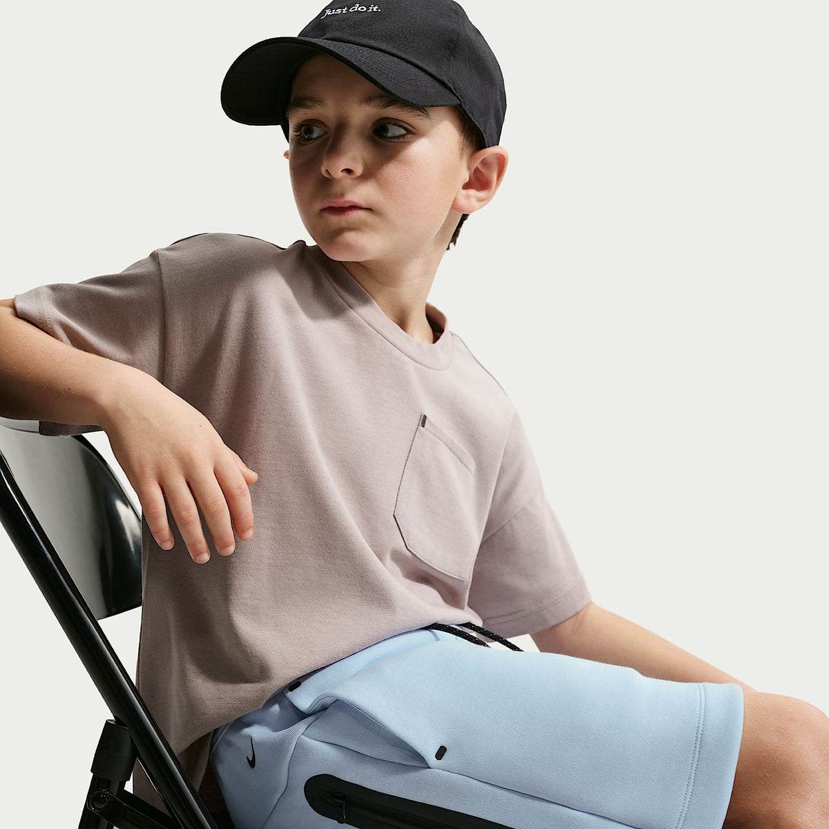 Shorts para niño talla grande Nike Sportswear Tech Fleece – Azul hidrógeno/Negro – vista 4