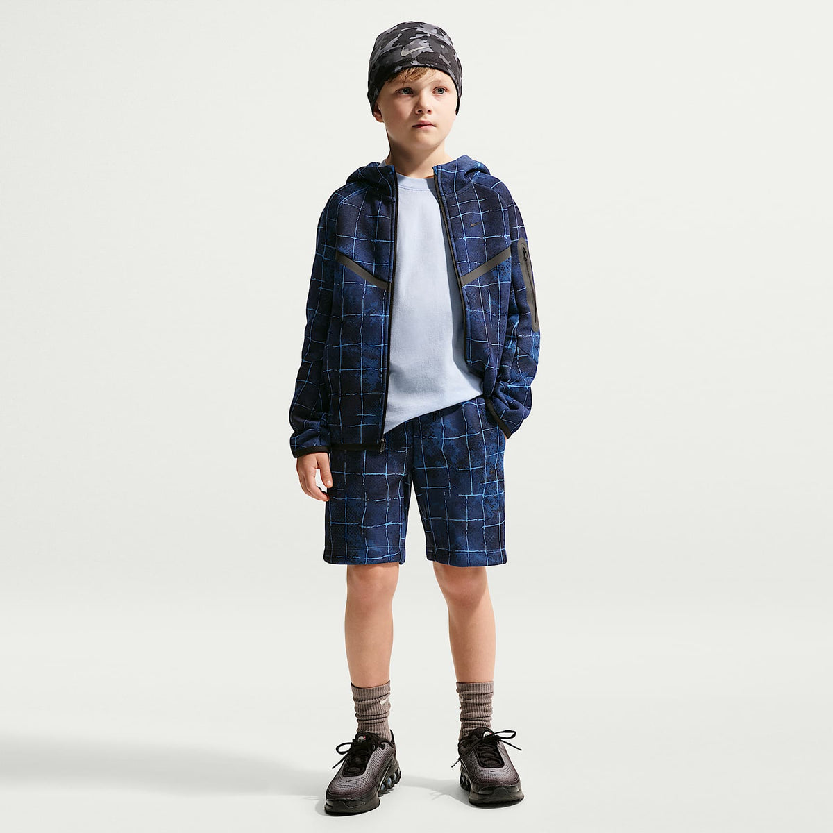 Shorts para niño talla grande Nike Sportswear Tech Fleece – Estrella azul/Azul cancha/Negro – vista 1