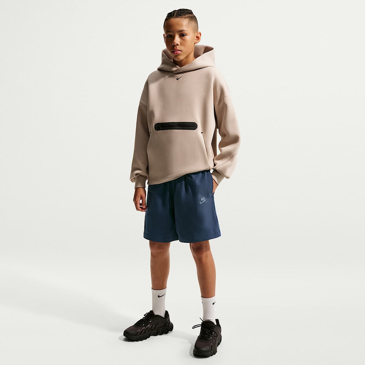 Shorts tejidos para niños talla grande Nike Sportswear Tech – Obsidiana/Negro – vista 1
