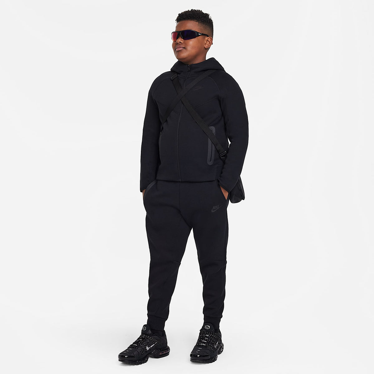 Pantalones para niños talla grande Nike Sportswear Tech Fleece – Negro/Negro/Negro – vista 7
