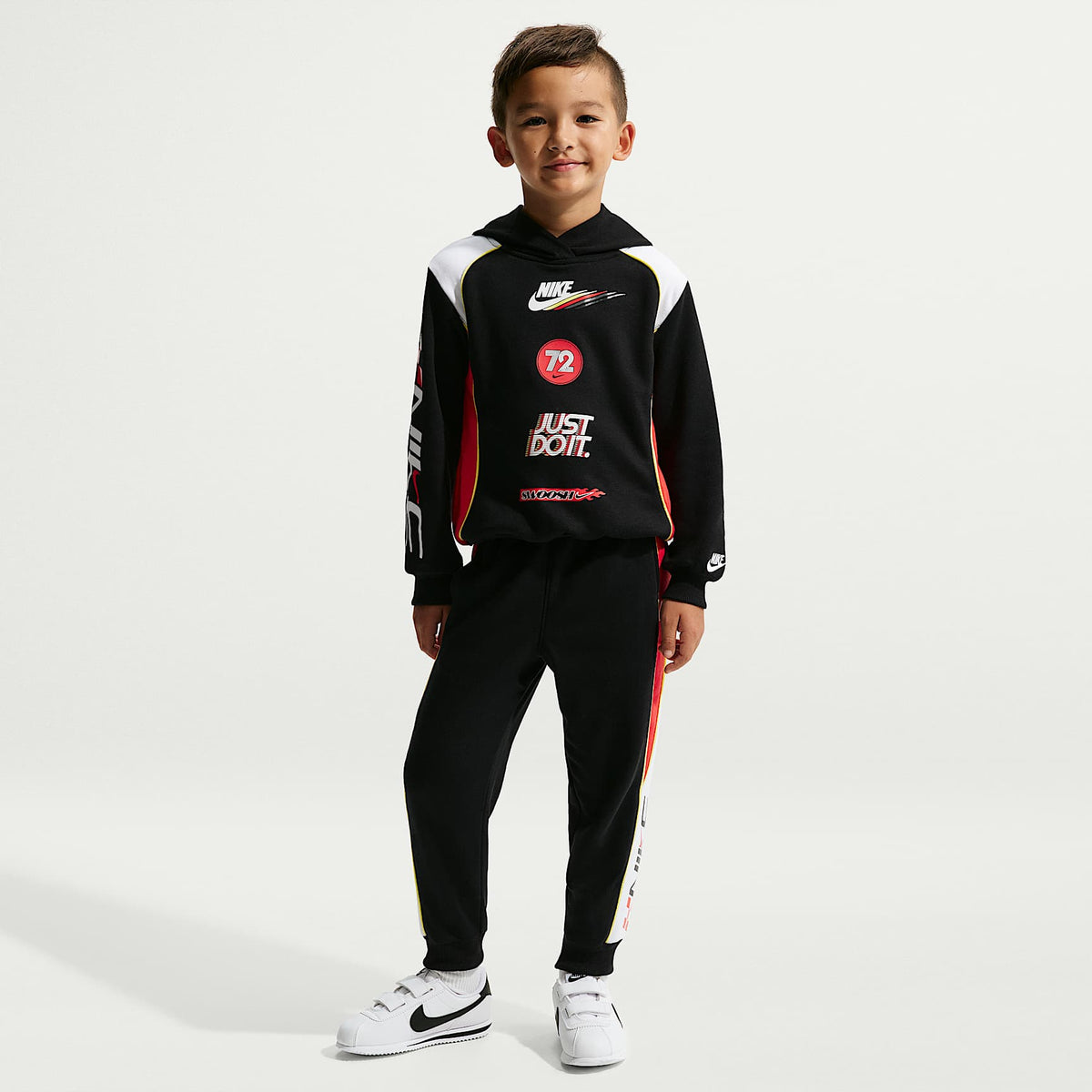 Sudadera con gorro Victory Lap para niños talla pequeña Nike Sportswear – Negro – vista 4