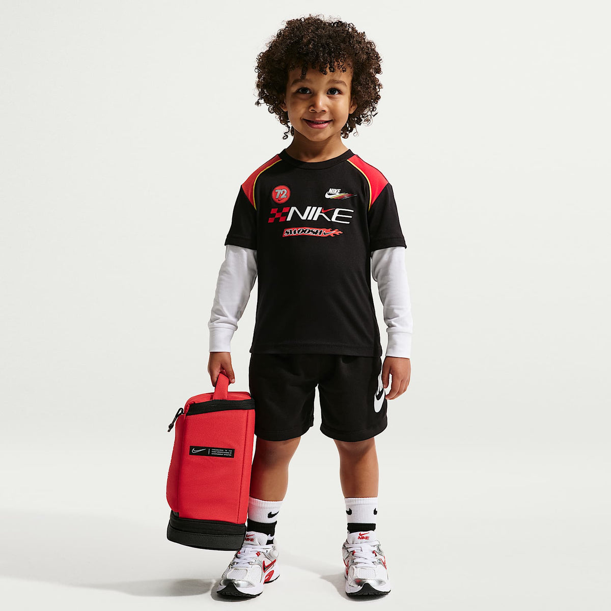 Playera Victory Lap de dos capas infantil Nike Sportswear – Negro – vista 4
