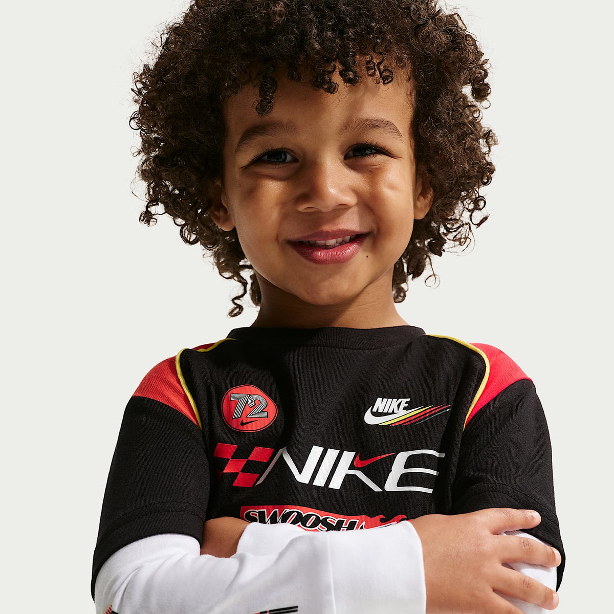 Playera Victory Lap de dos capas infantil Nike Sportswear – Negro – vista 3