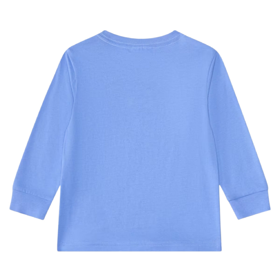 Conjunto de 2 piezas con camiseta gráfica de algodón de manga larga y pantalón jogger cargo con cintura elástica