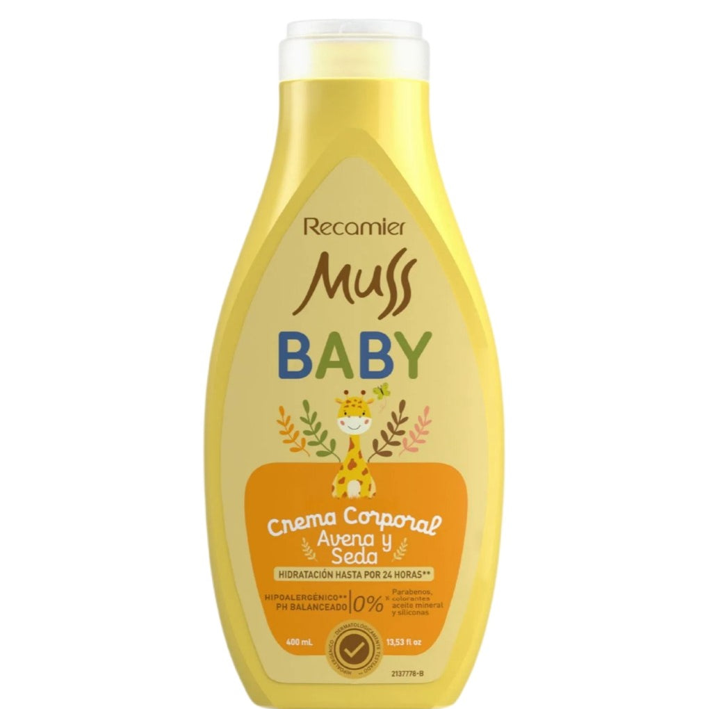 Crema corporal avena y seda Muss Baby 400 mL